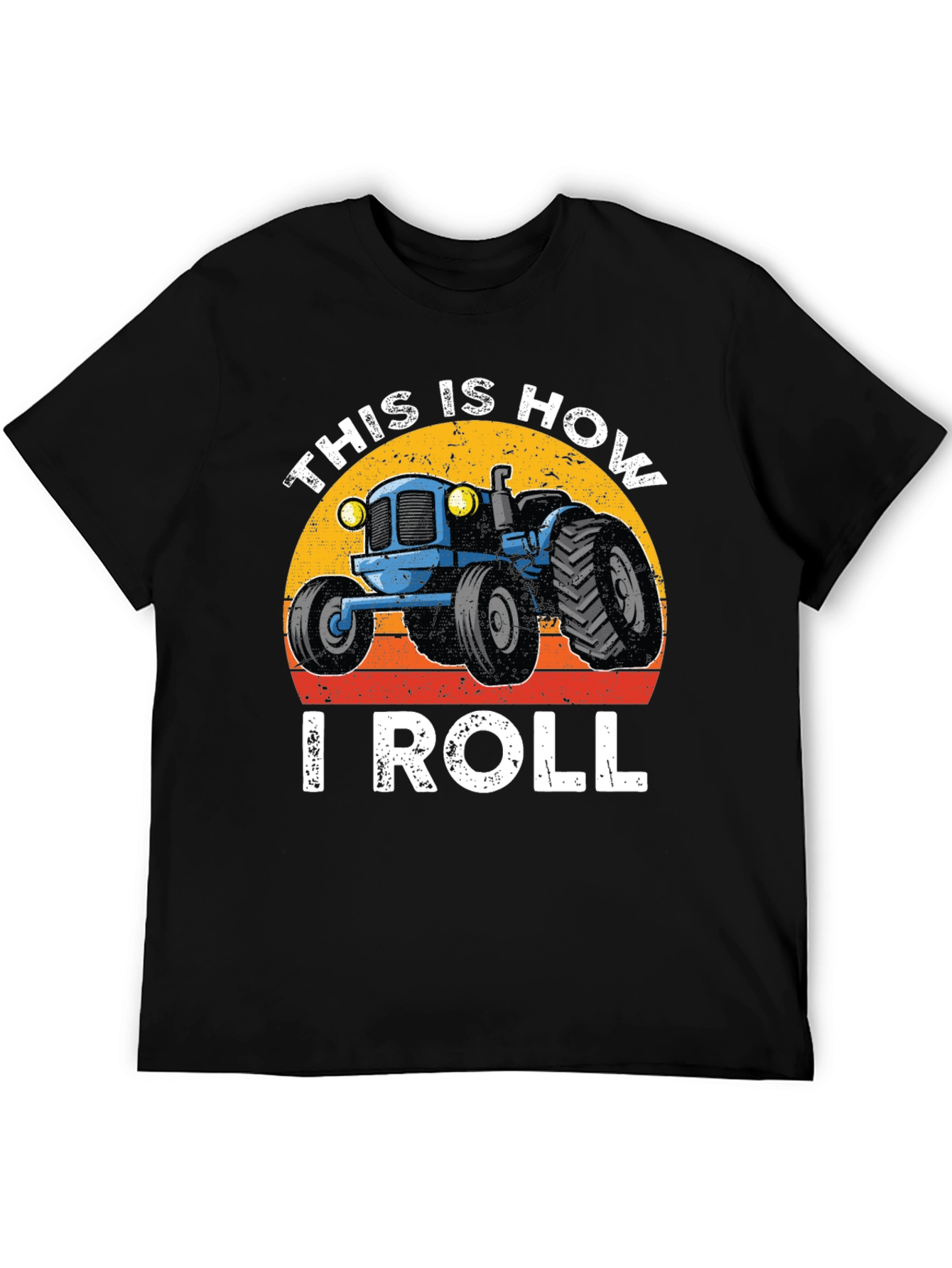 Black This is How I Roll Tractor Graphic Tee view 5