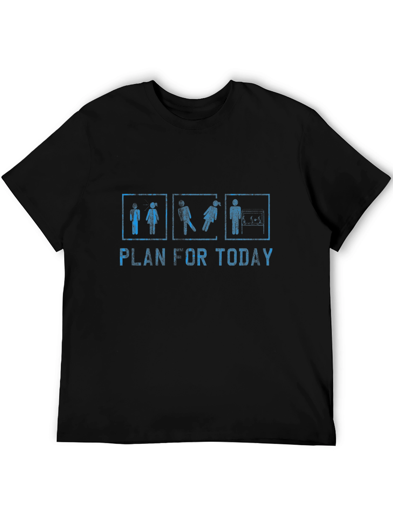 Black Humorous "Plan for Today" Graphic Tee - Black view 5