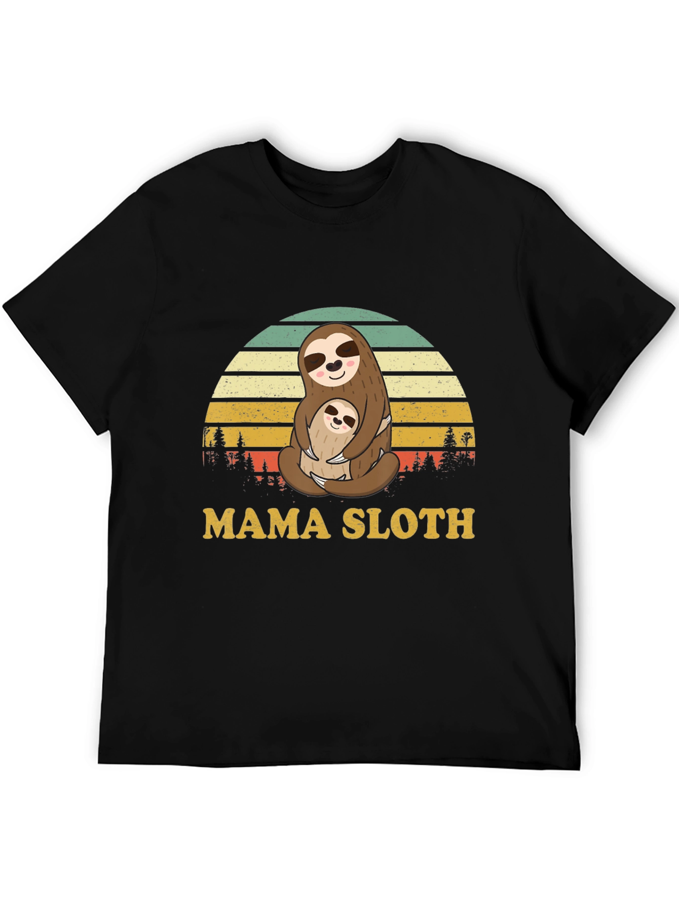 Black Mama Sloth T-Shirt - Cute Mother's Day Gift view 5