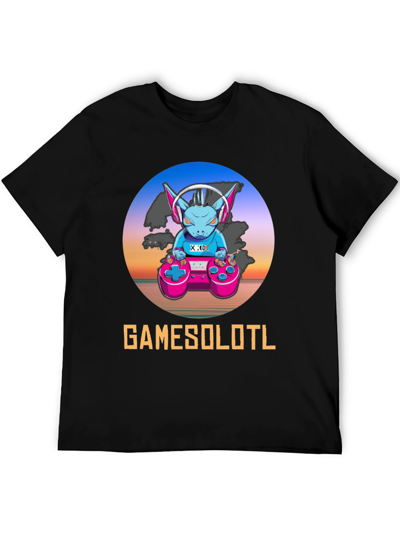 Black GAMESOLOTL Black Gaming T-Shirt  view 5