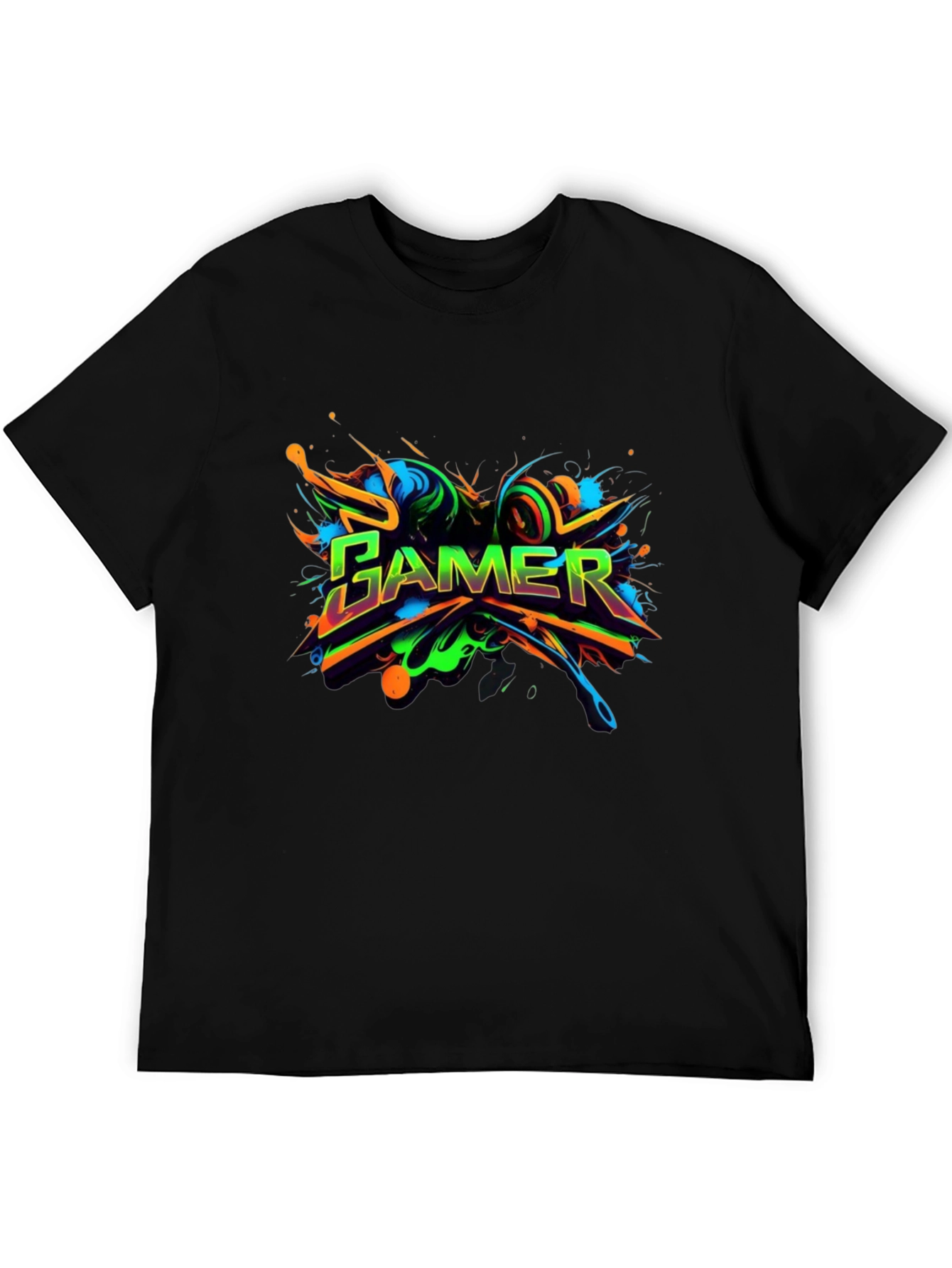 Black Gamer Graphic Tee - Vivid Design, Soft Fabric view 5
