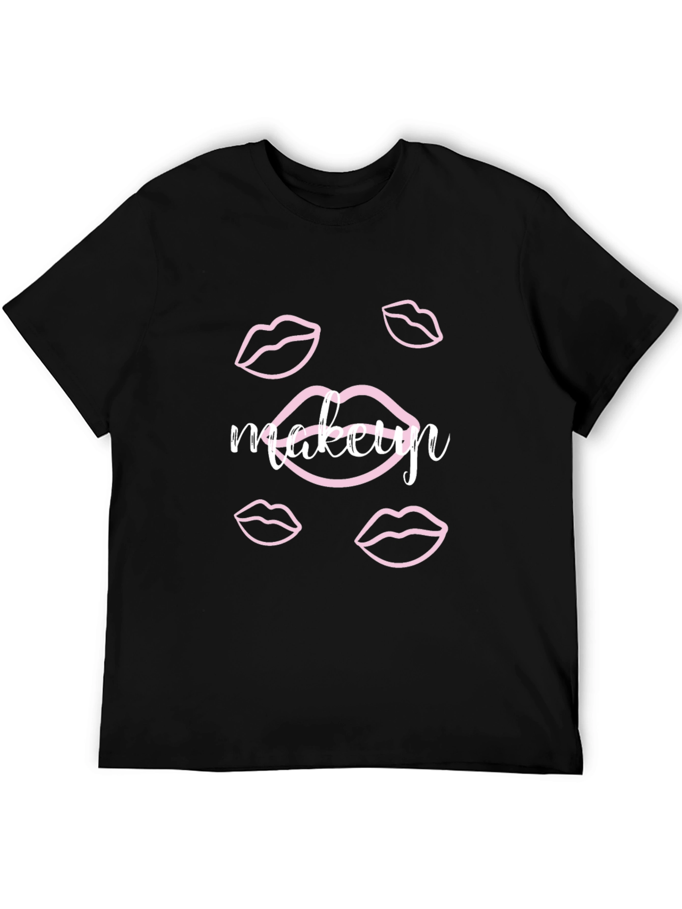 Black Makeup Lips Graphic Black T-Shirt view 5