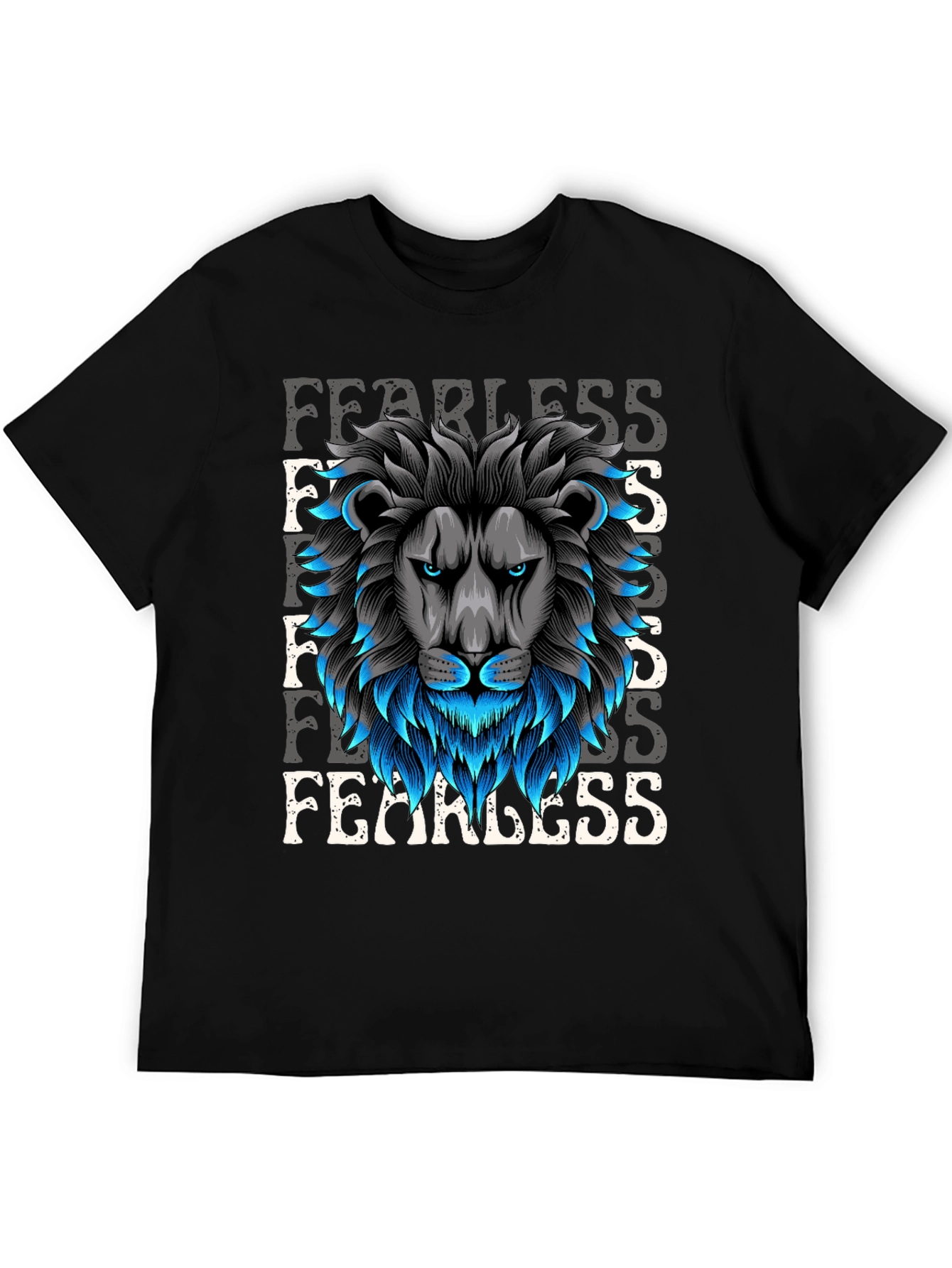 Black Fearless Lion Graphic Tee - Bold Style view 5