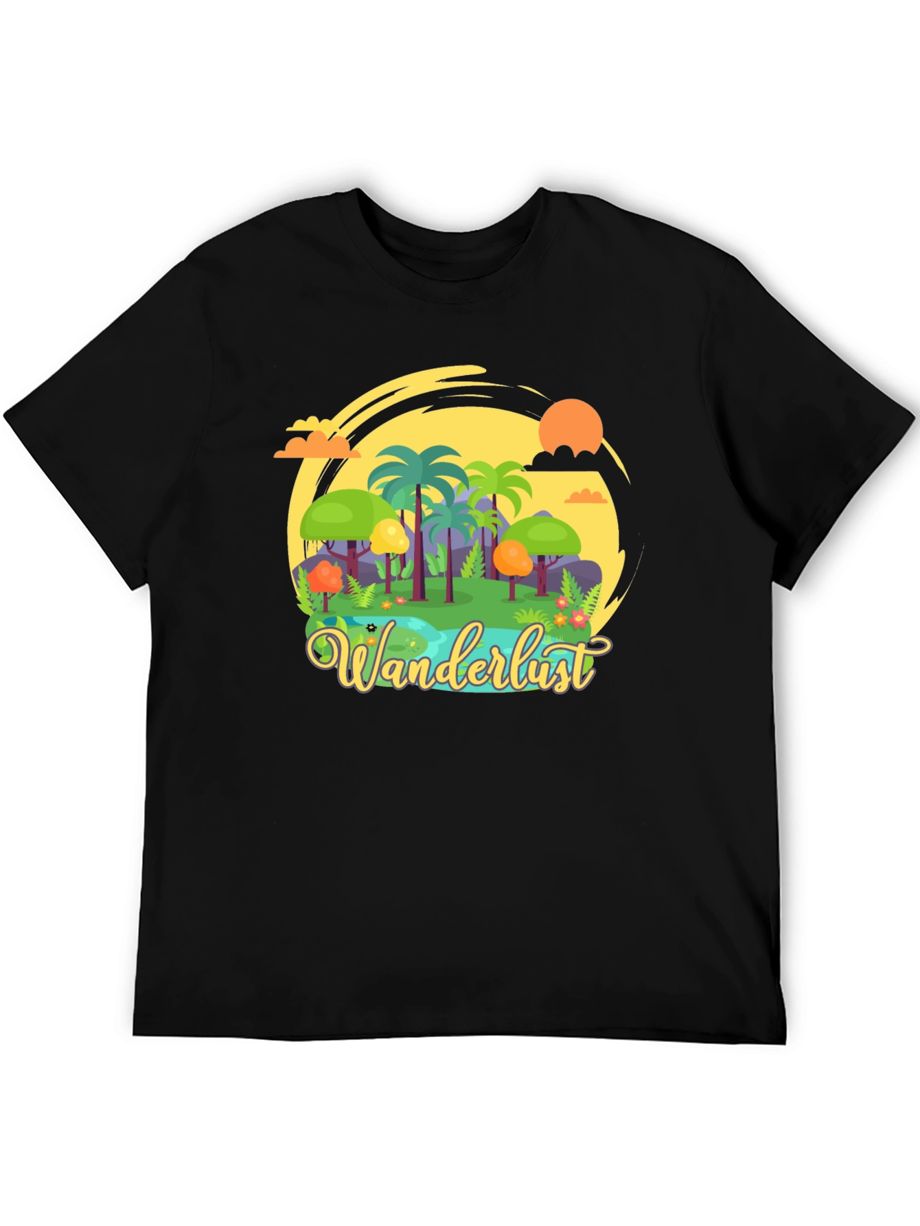 Black Wanderlust Graphic T-Shirt - Adventure Awaits! view 5