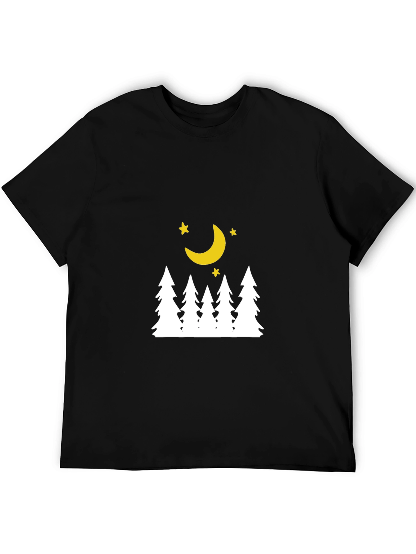 Black Nature Moon T-Shirt - Black Cotton Tee view 5