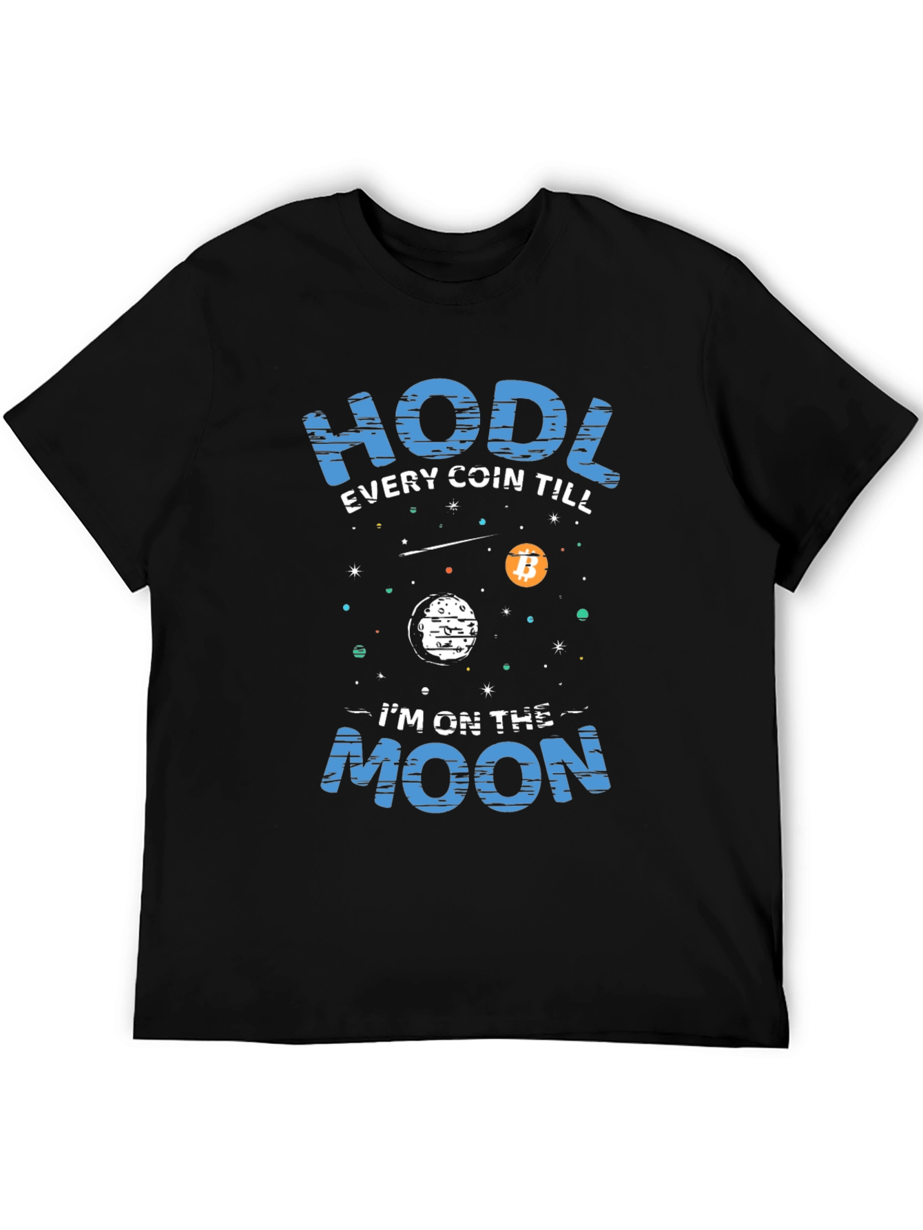 Black HODL Crypto T-Shirt - Bitcoin Moon view 5
