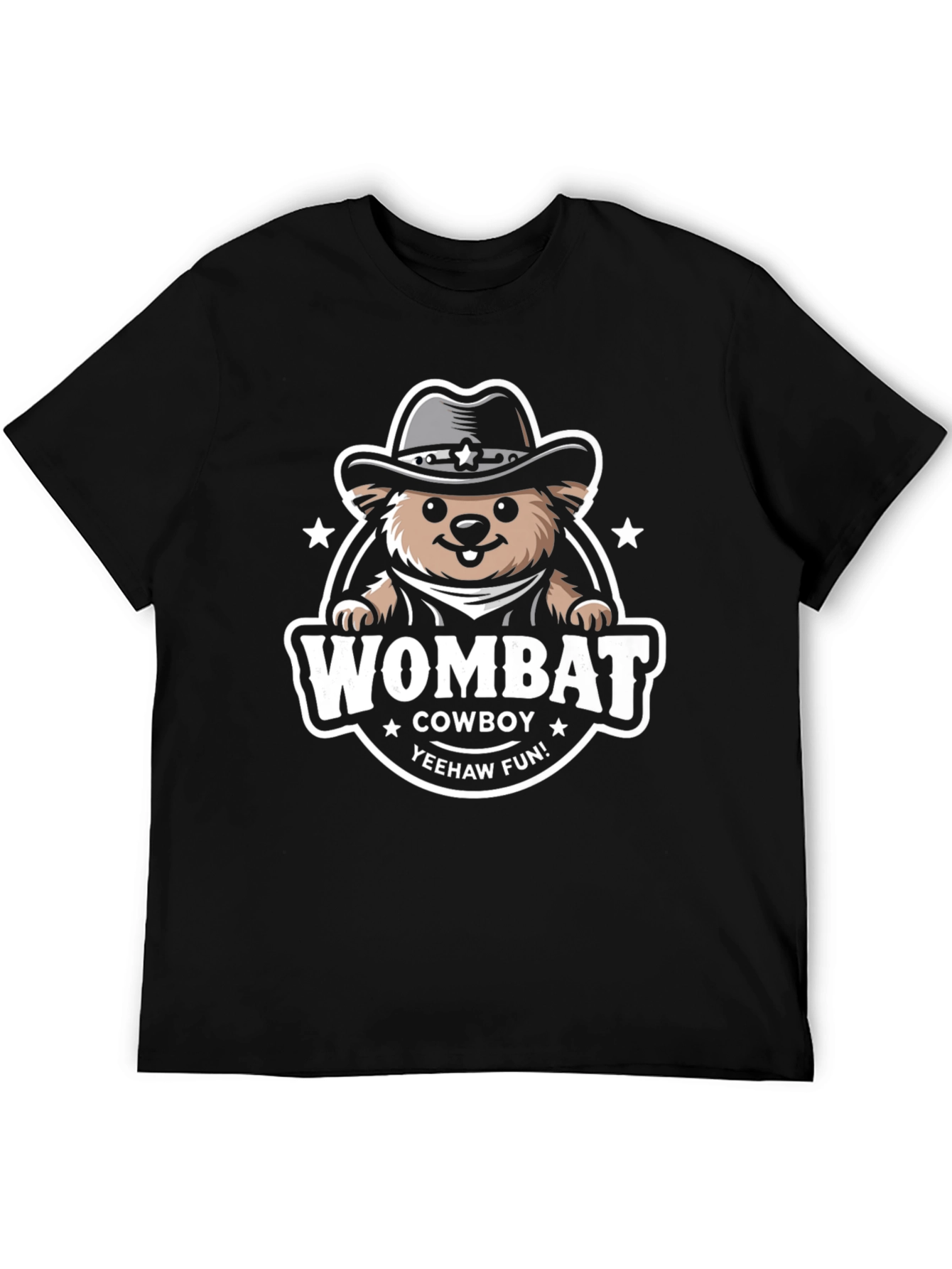 Black Wombat Cowboy T-Shirt - Yeehaw Fun! view 5