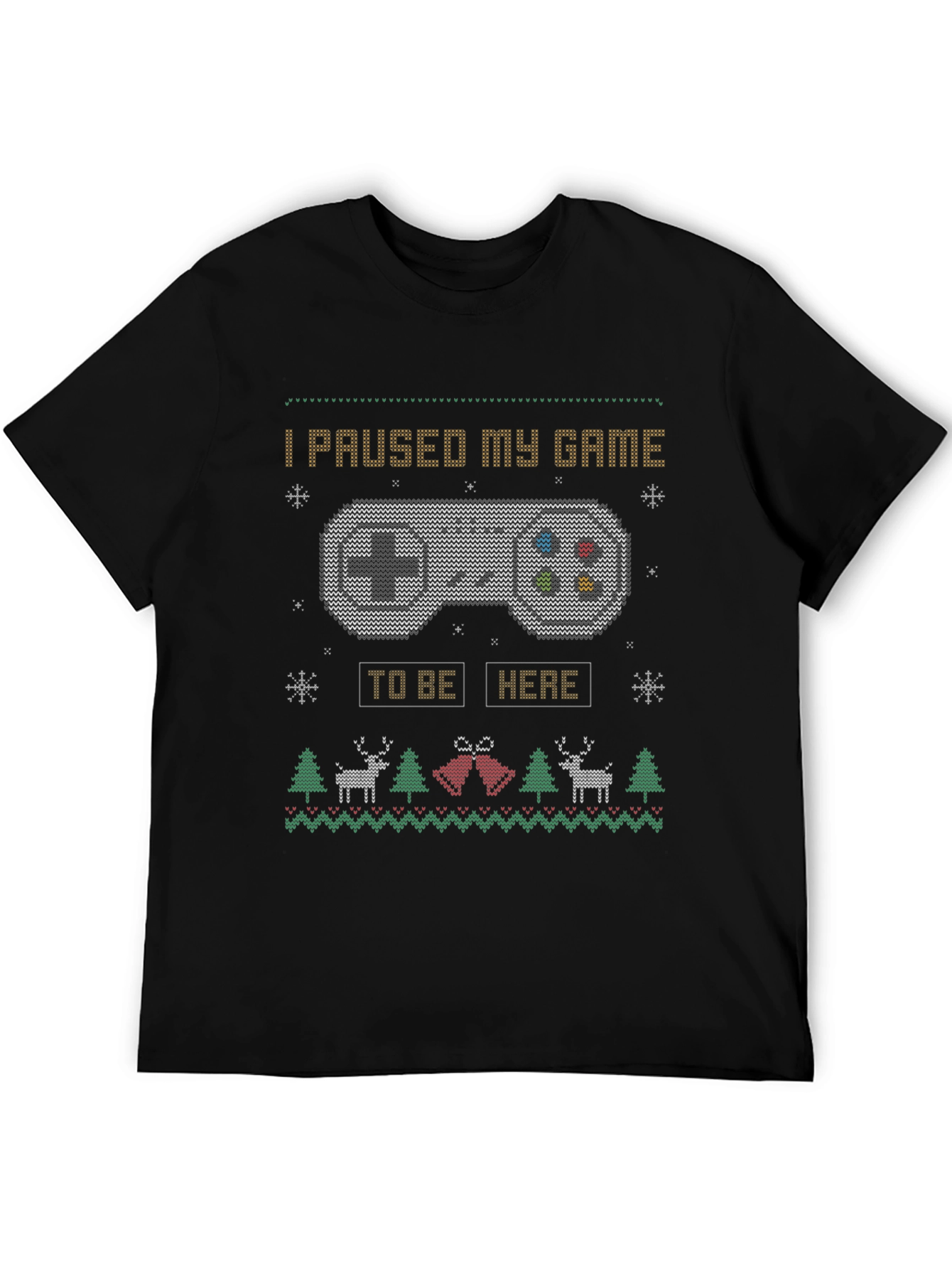 Black Gamer Holiday T-Shirt - I Paused My Game view 5