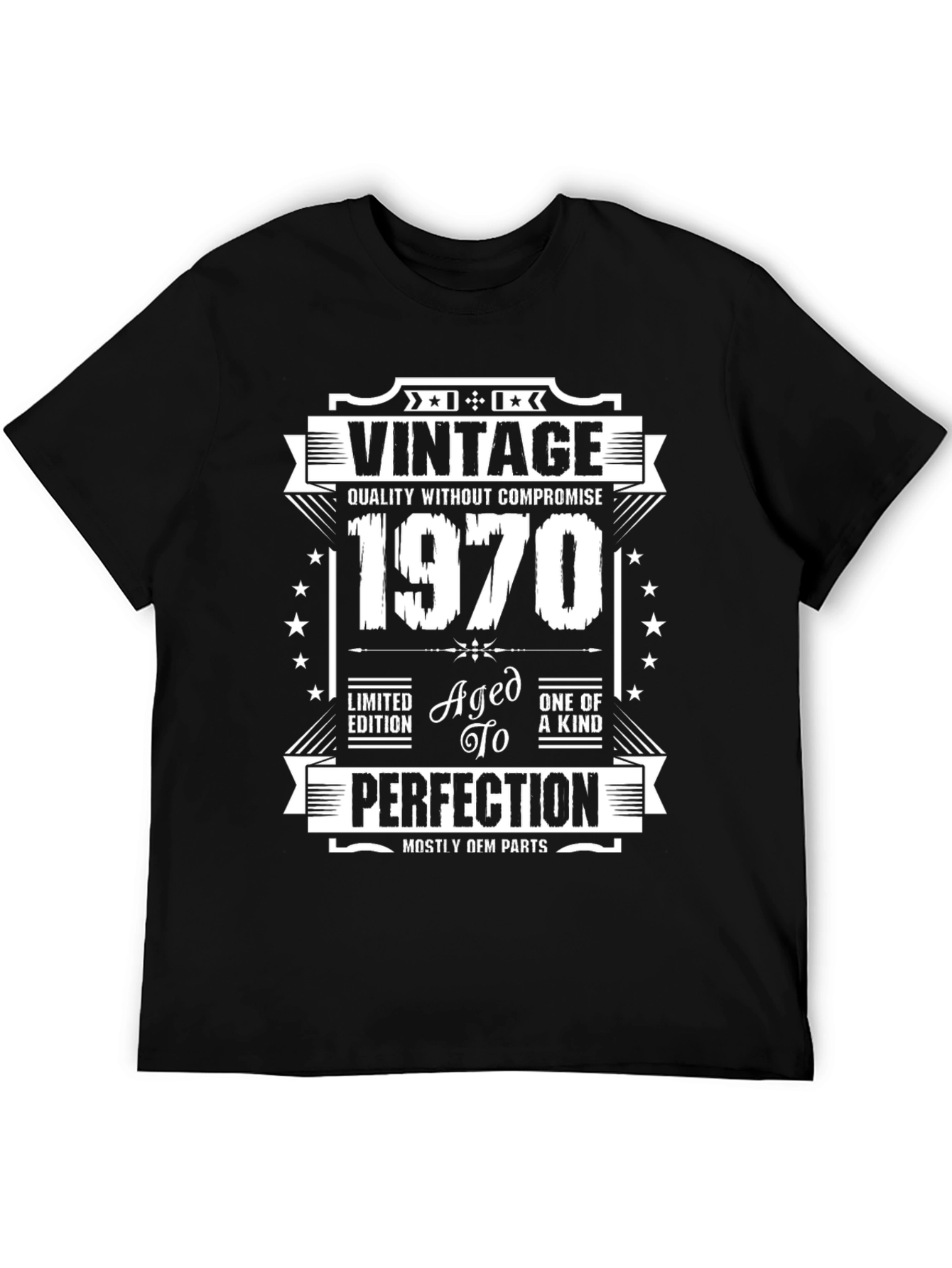 Black Vintage 1970 Aged To Perfection T-Shirt view 5