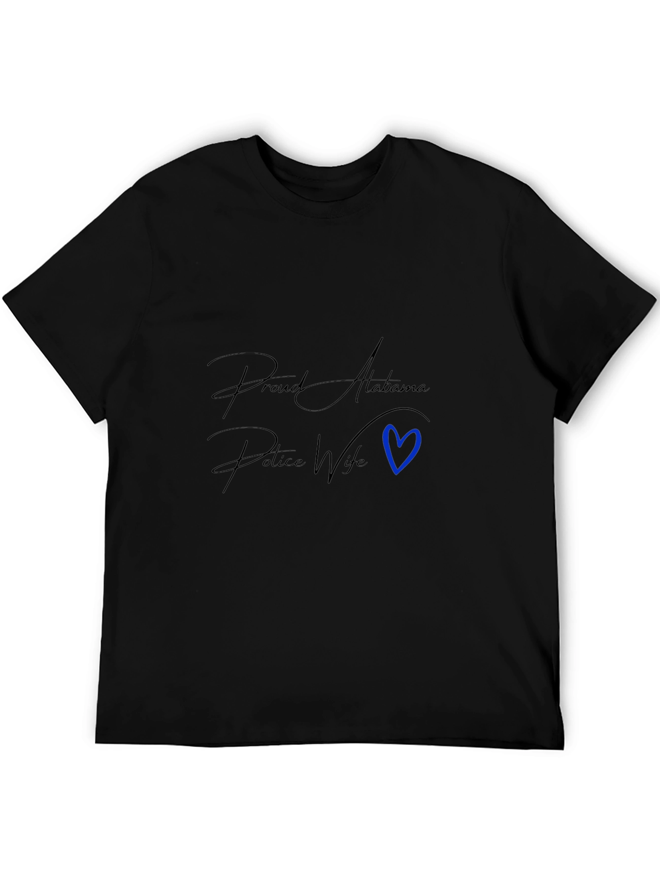 Black Proud Alabama Police Wife Graphic Tee view 5