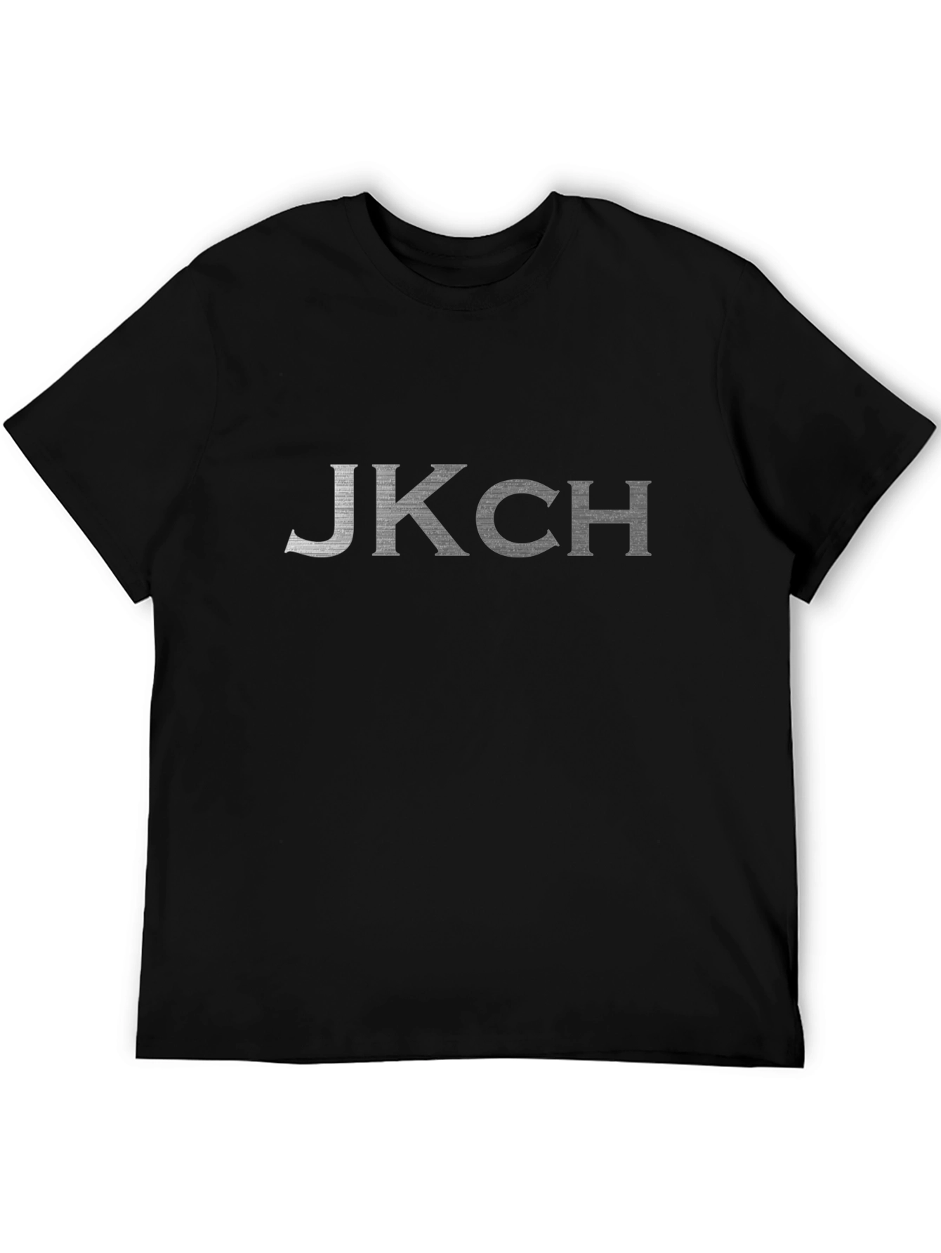 Black JKCH Men's Black Short Sleeve Crew Neck T-Shirt view 5