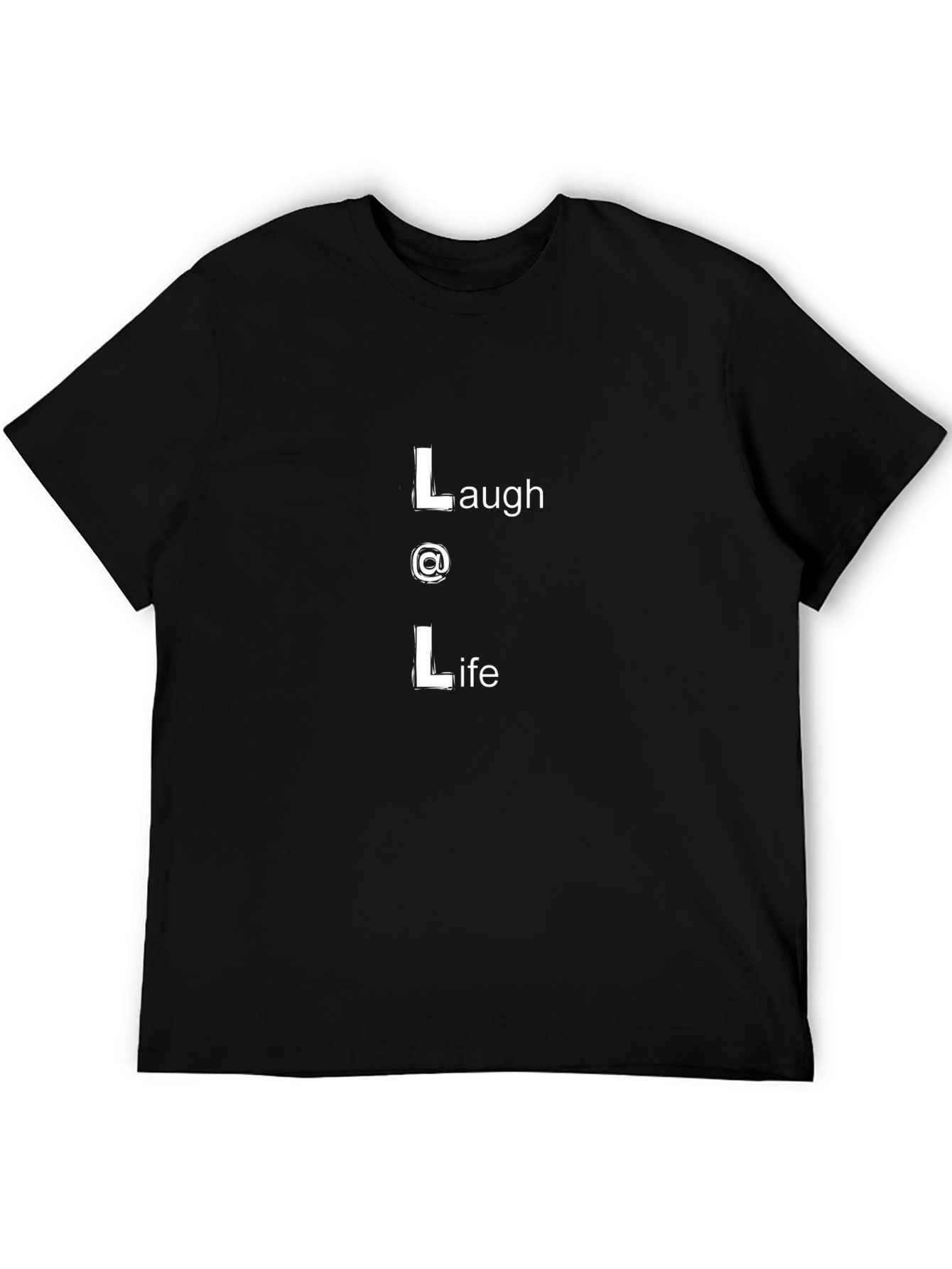 Black LOL Laugh at Life Black Graphic Tee view 5