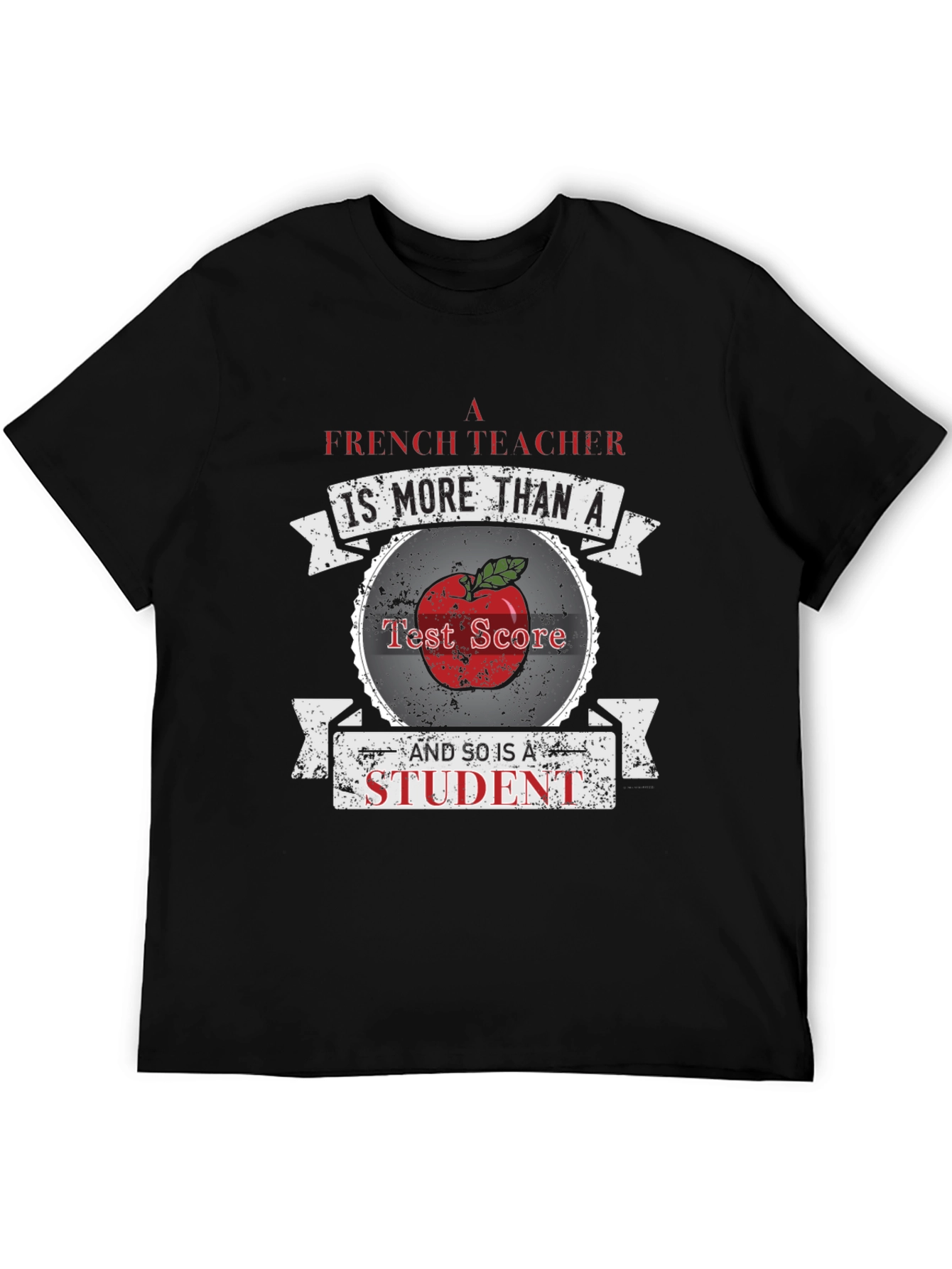 Black French Teacher T-Shirt - More Than A Test Score view 5