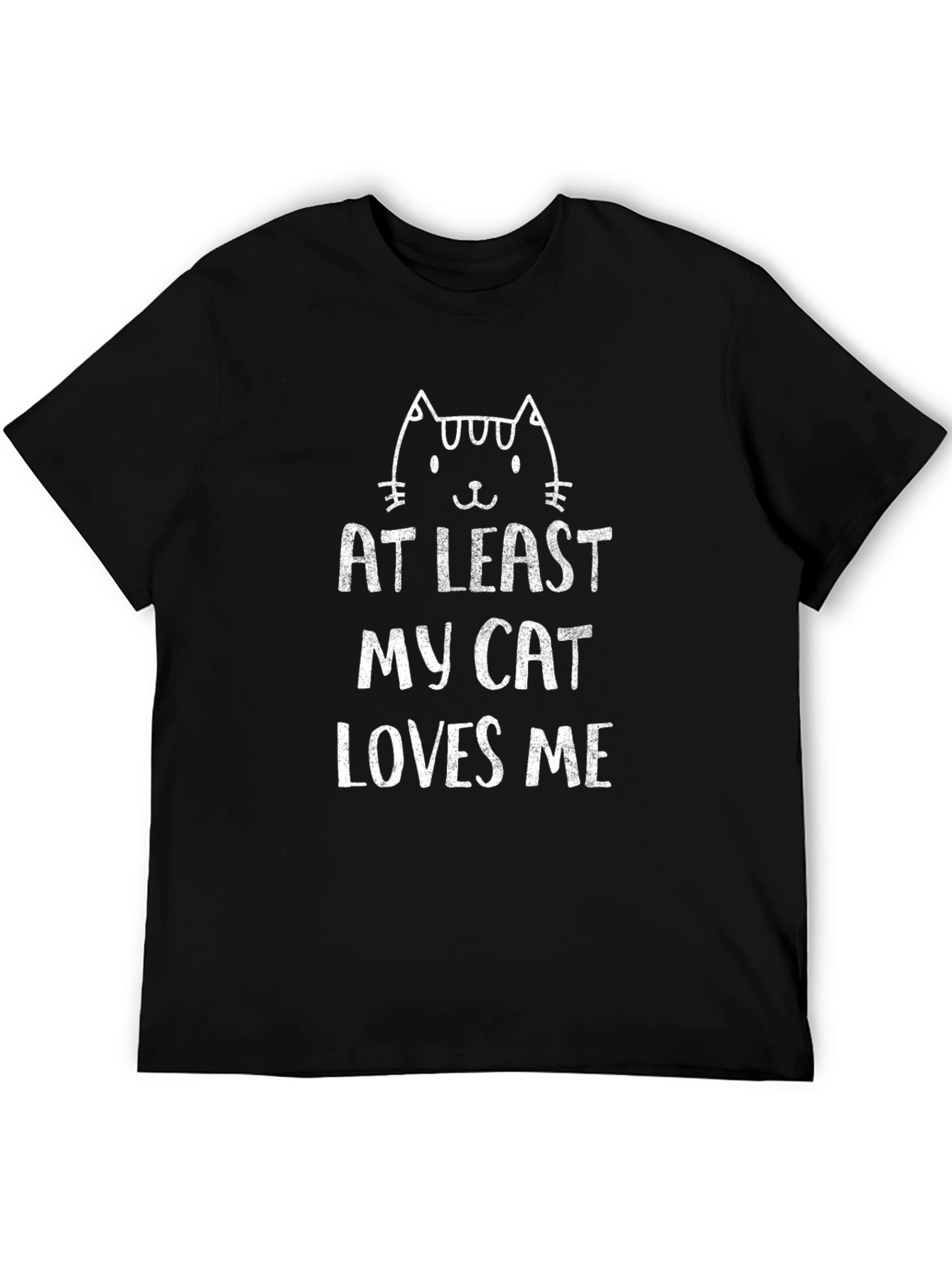 Black Cat Lover T-Shirt - "At Least My Cat Loves Me" view 5