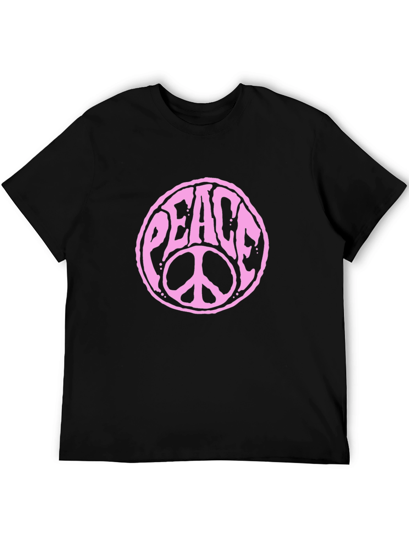 Black Peace Sign Graphic T-Shirt - Black view 5