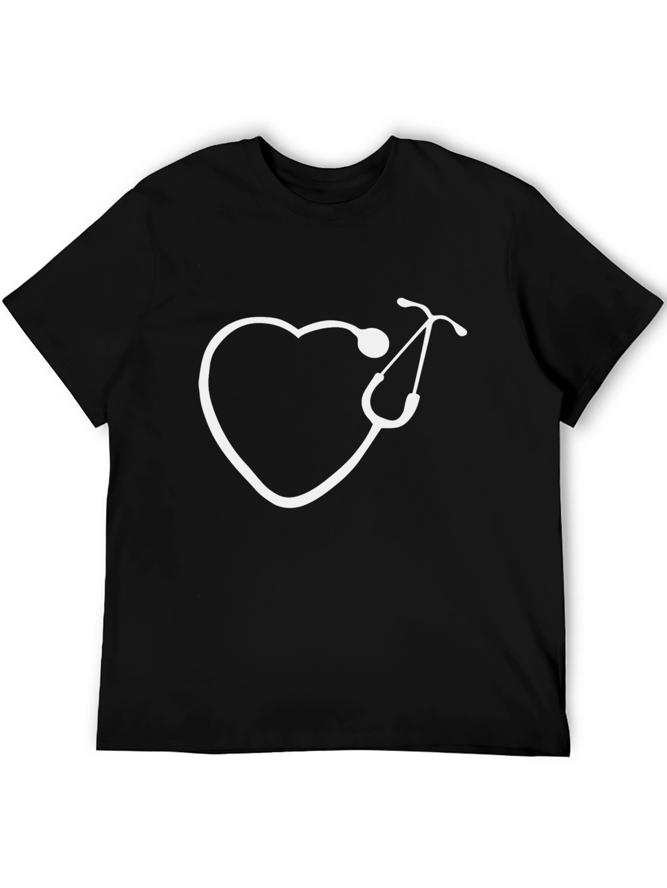 Black Heart Stethoscope Graphic Tee - Black Cotton view 5