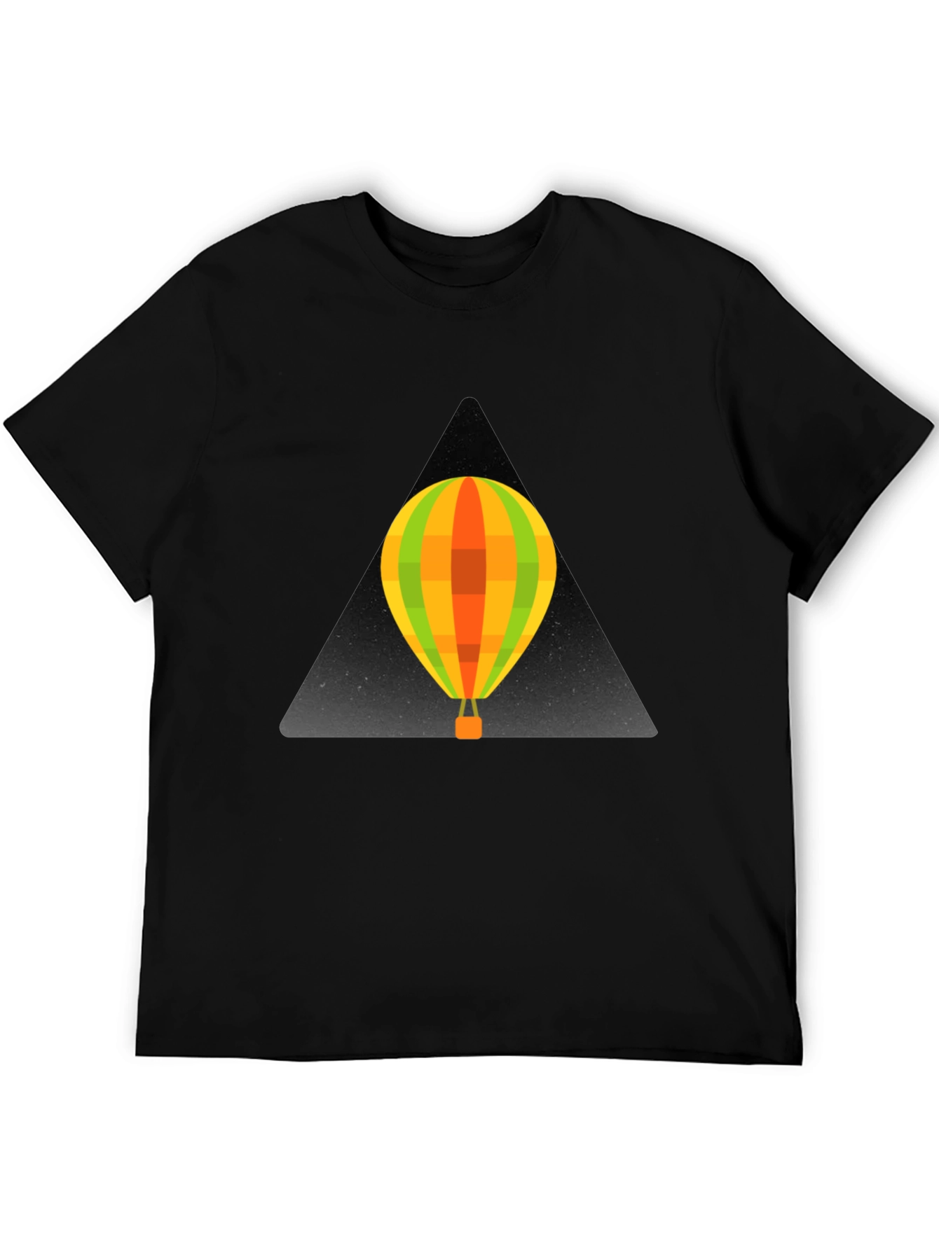Black Stylish Black T-Shirt with Hot Air Balloon Design view 5