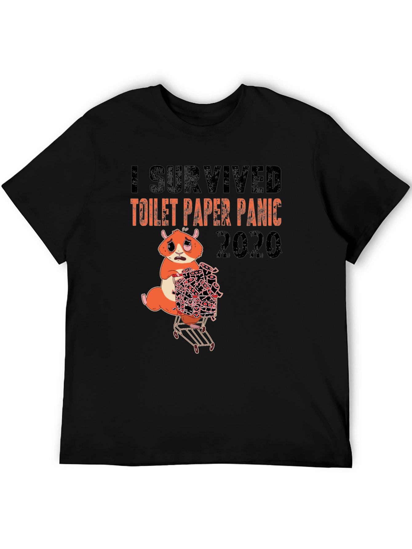 Black I Survived Toilet Paper Panic 2020 T-Shirt view 5