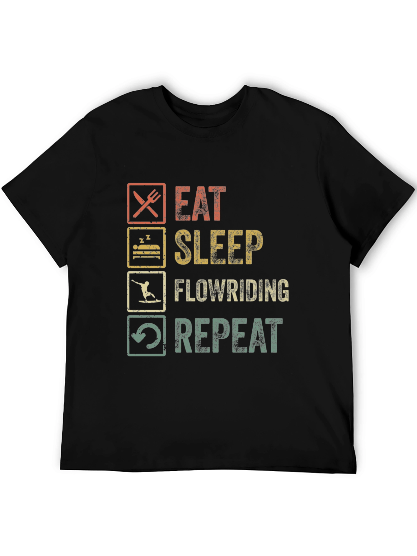 Black Eat Sleep Flowriding Repeat T-Shirt view 5