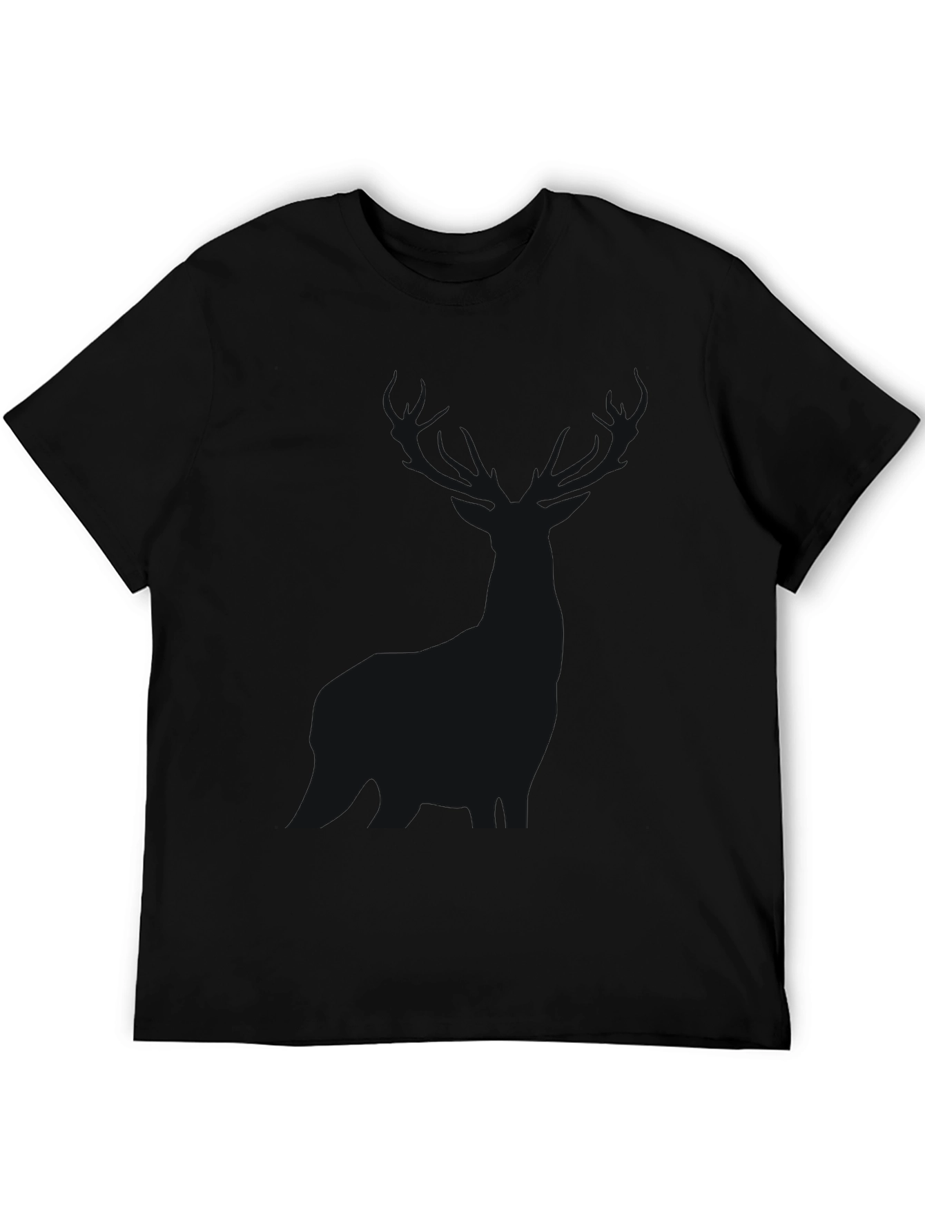 Black Men's Classic Black Crew Neck T-Shirt view 5