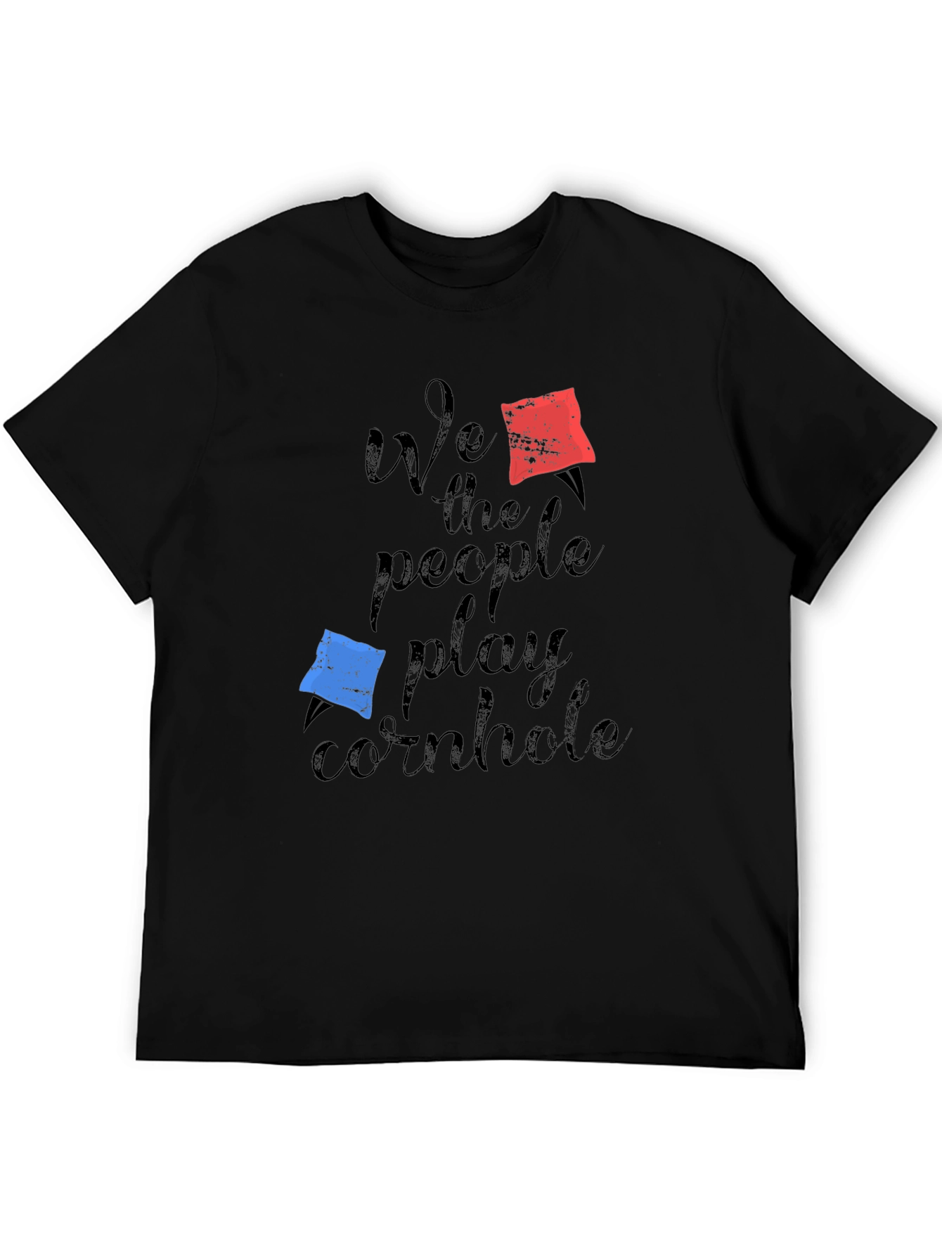 Black We The People Play Cornhole T-Shirt view 5