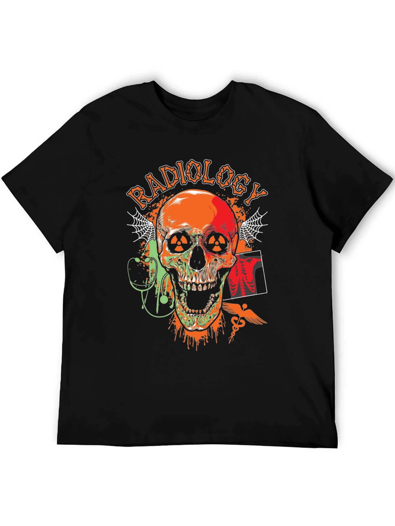 Black Radiology Skull Graphic T-Shirt - Black view 5
