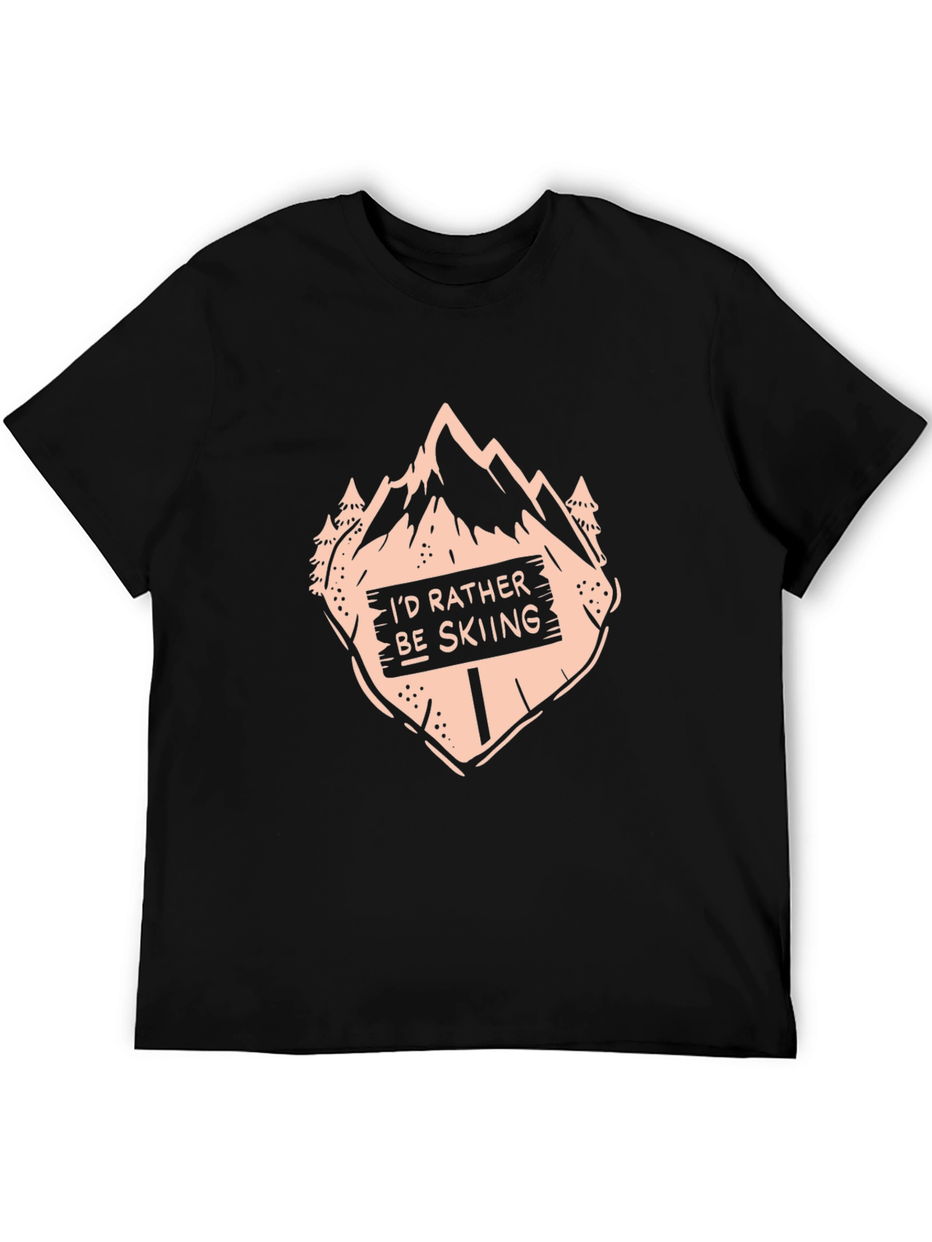 Black I'd Rather Be Skiing T-Shirt - Black view 5