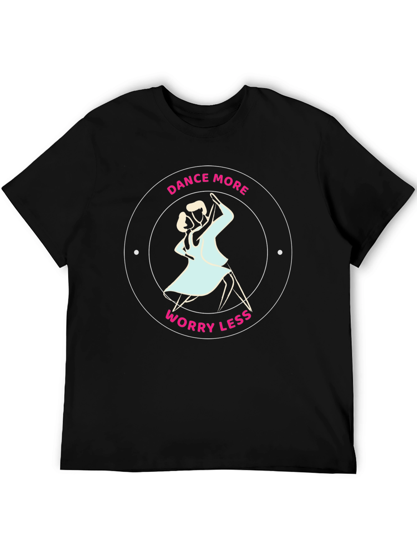 Black Dance More Worry Less Graphic Tee view 5