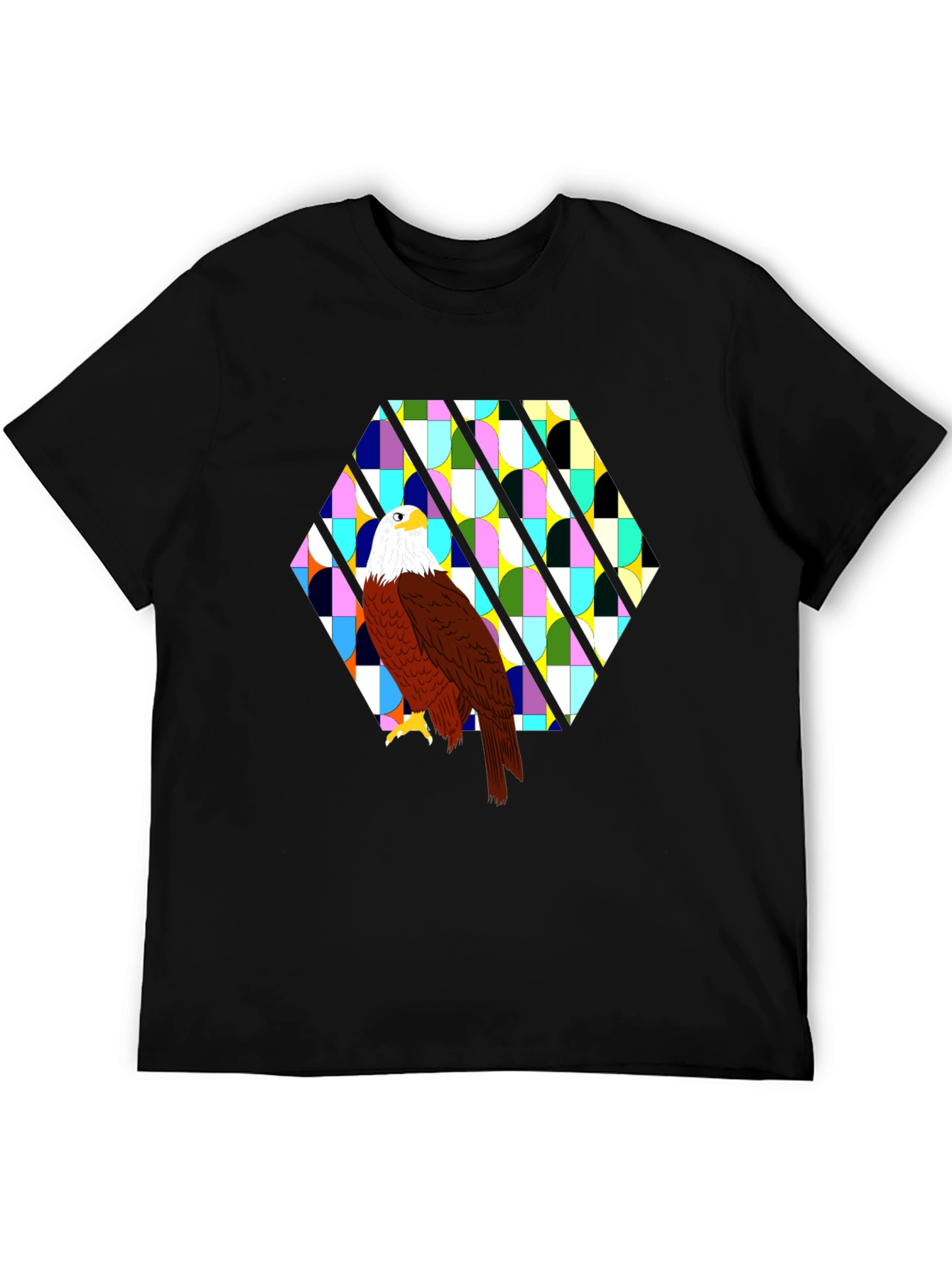 Black Eagle Geometric Tee - Bold Graphic Print view 5