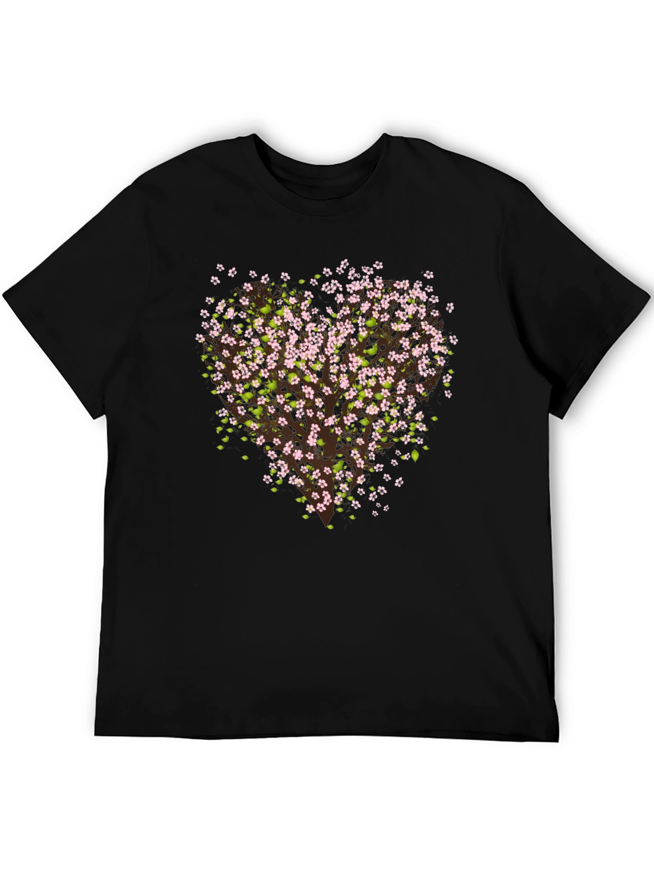 Black Cherry Blossom Tree Graphic Black T-Shirt view 5