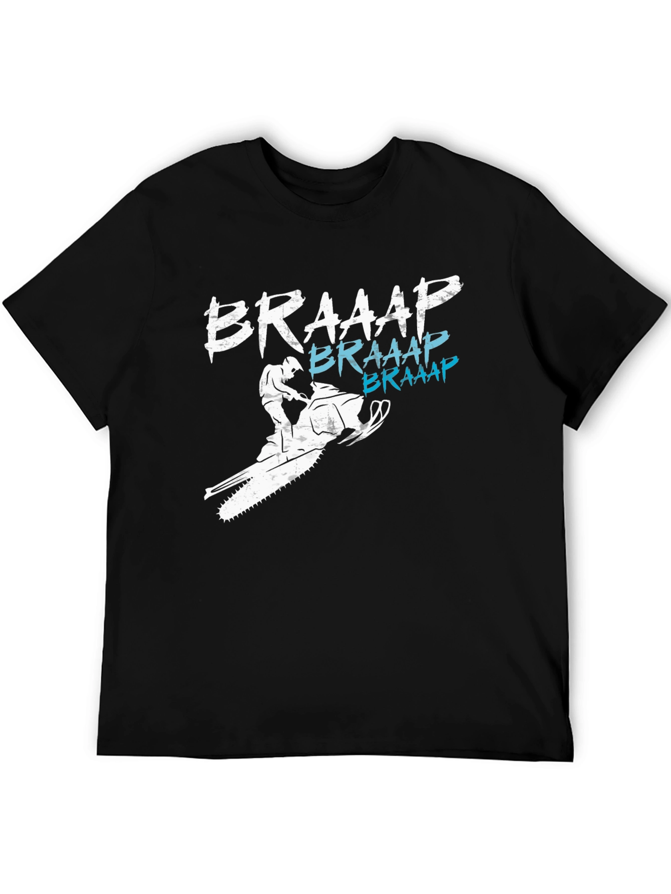 Black Braaap Snowmobile T-Shirt - Black Graphic Tee view 5