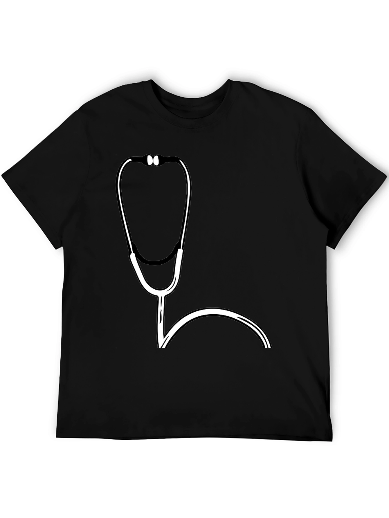 Black Doctor Stethoscope Graphic Tee - Medical Professional T-Shirt view 5