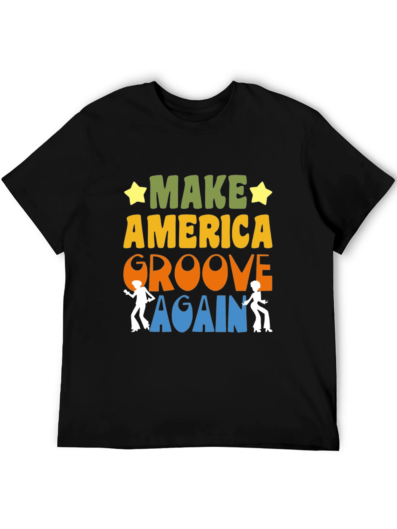 Black Make America Groove Again Retro T-Shirt view 5