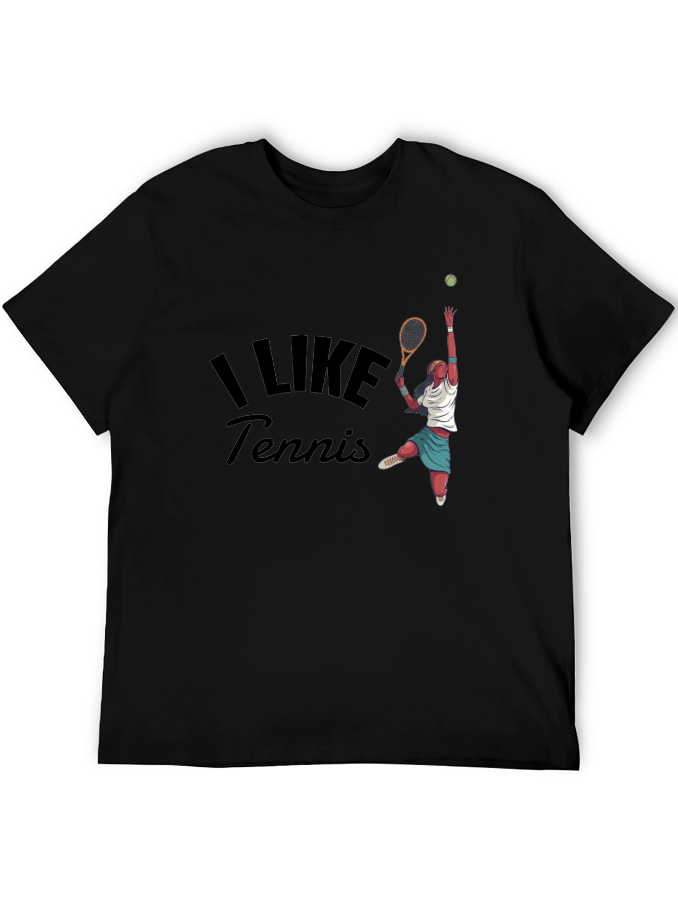 Black I Like Tennis Graphic Tee view 5
