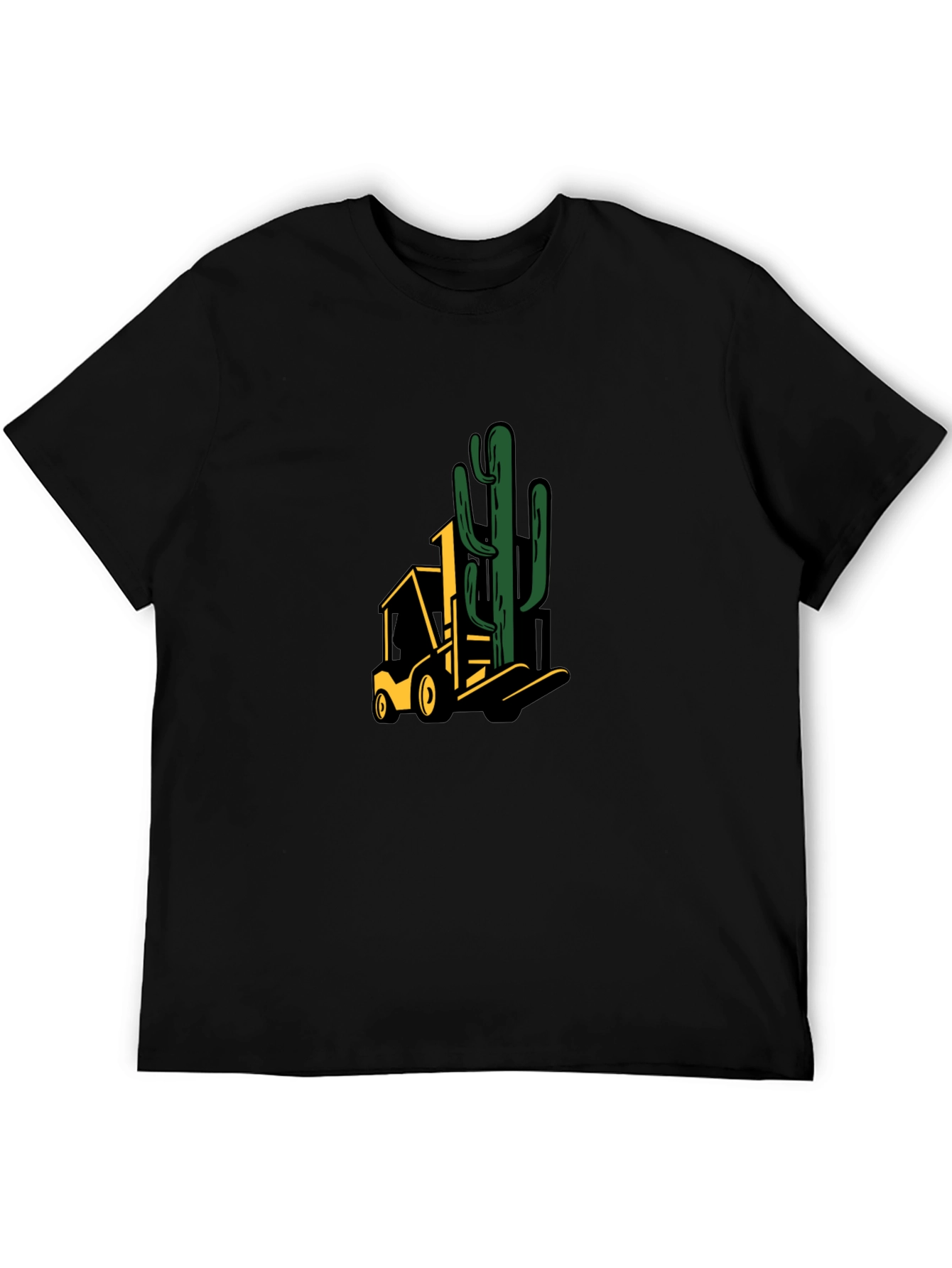 Black Cactus Forklift Graphic Tee view 5