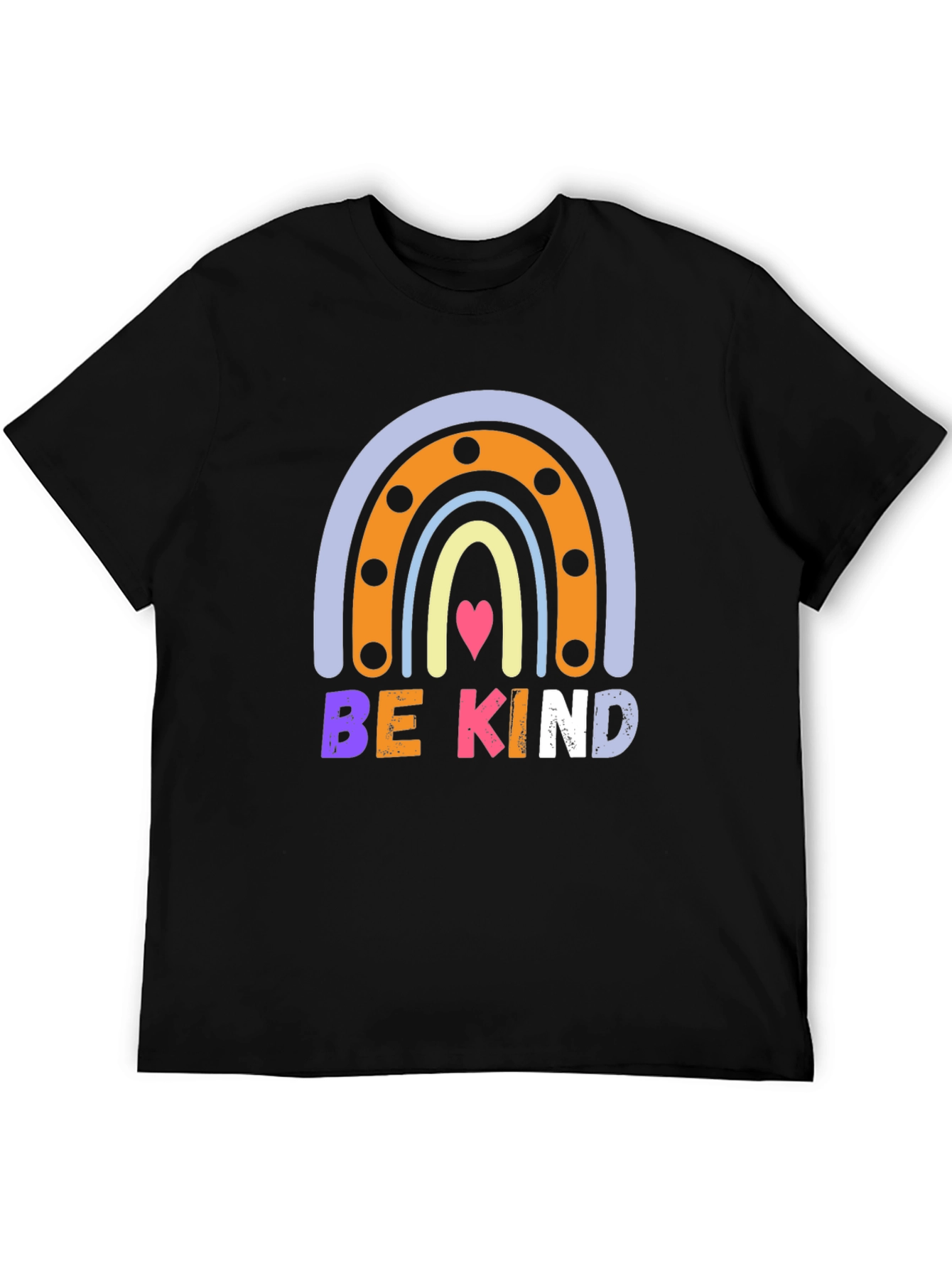 Black Be Kind Rainbow Graphic Tee - Positive Message view 5