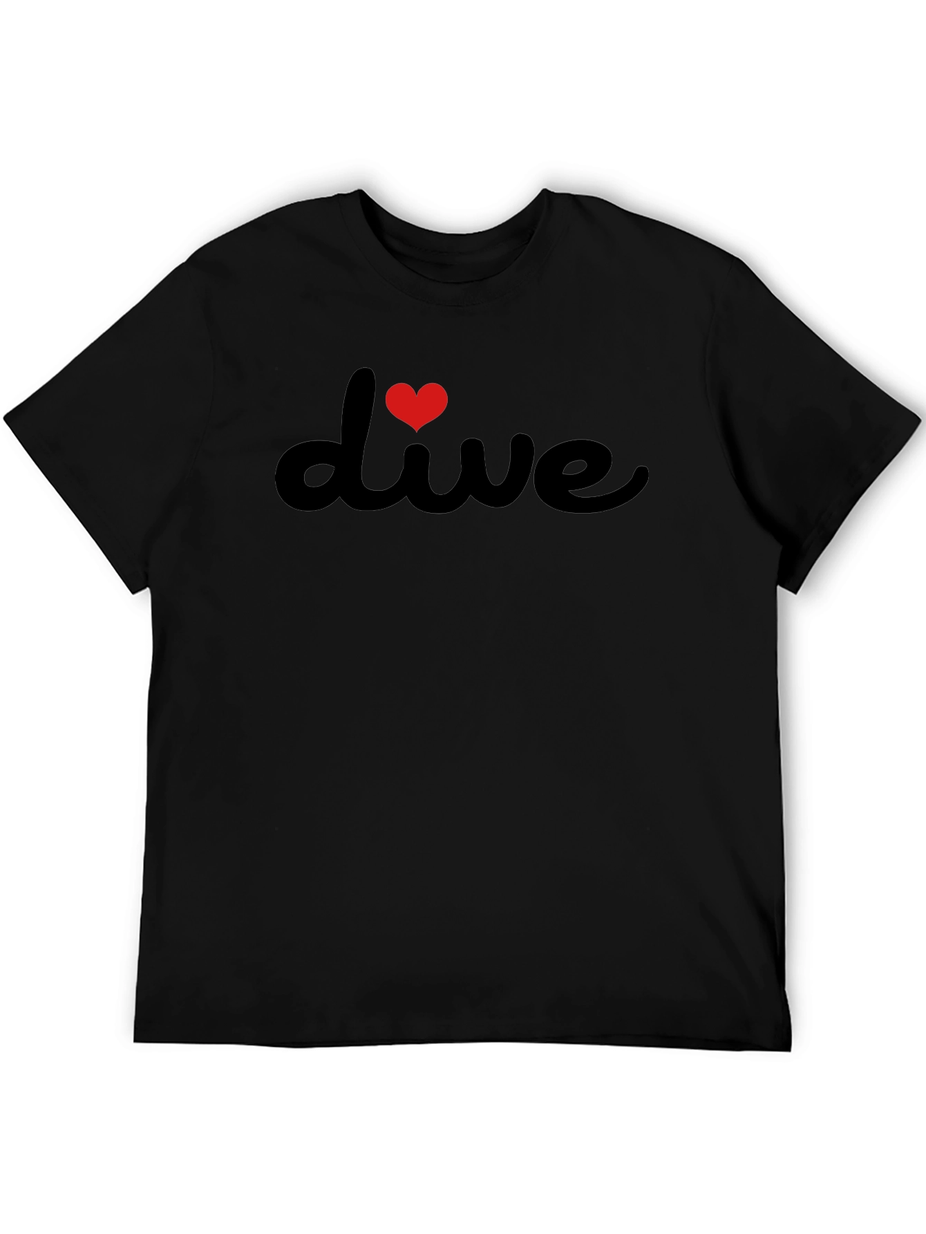Black I Heart Dive Black Graphic Tee Shirt view 5