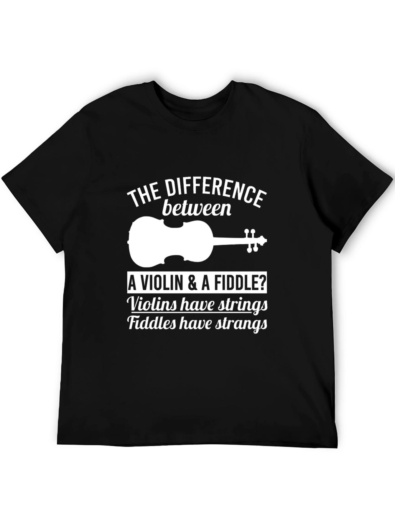 Black Violin & Fiddle Humor T-Shirt view 5