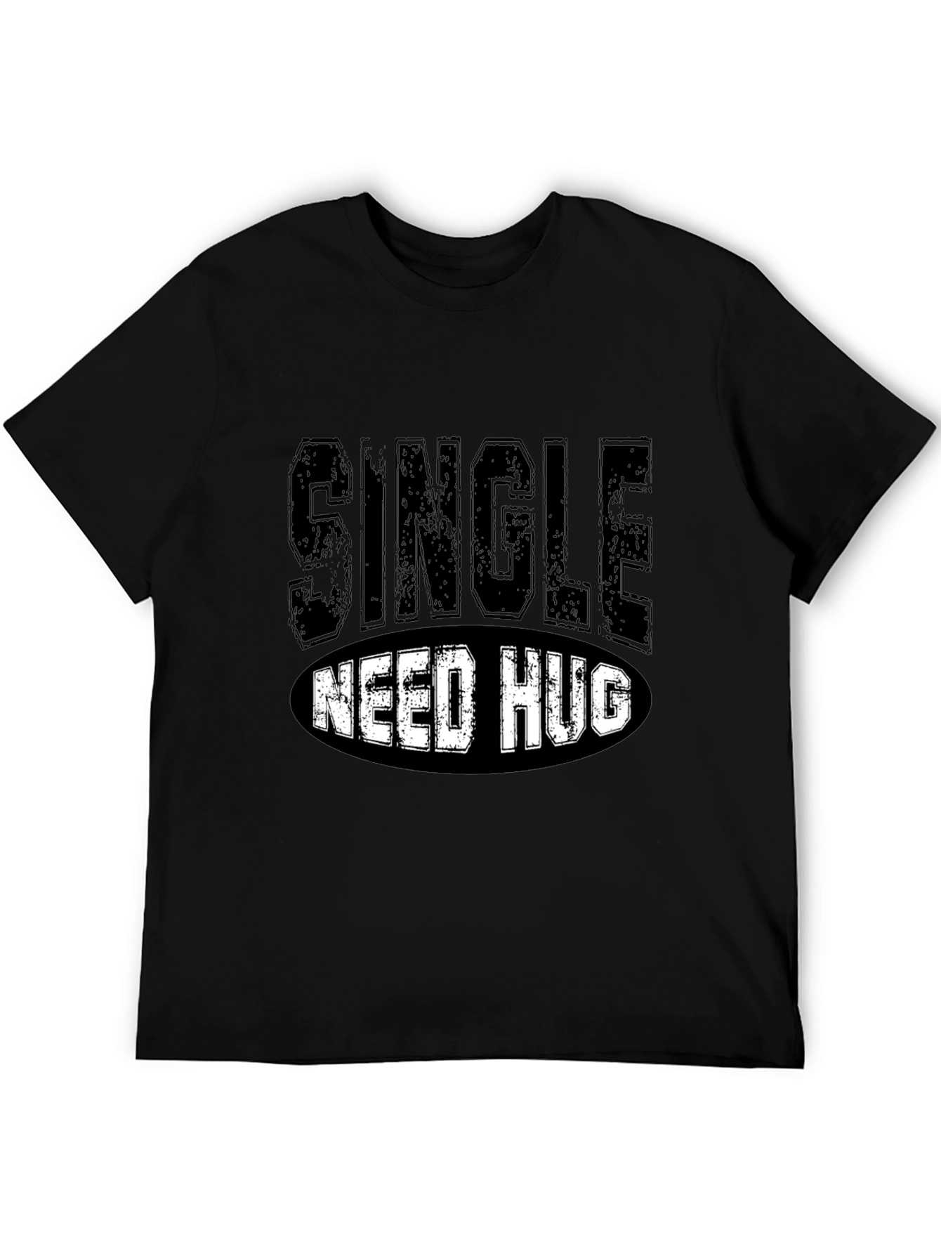 Black Single Need Hug Black Graphic T-Shirt view 5