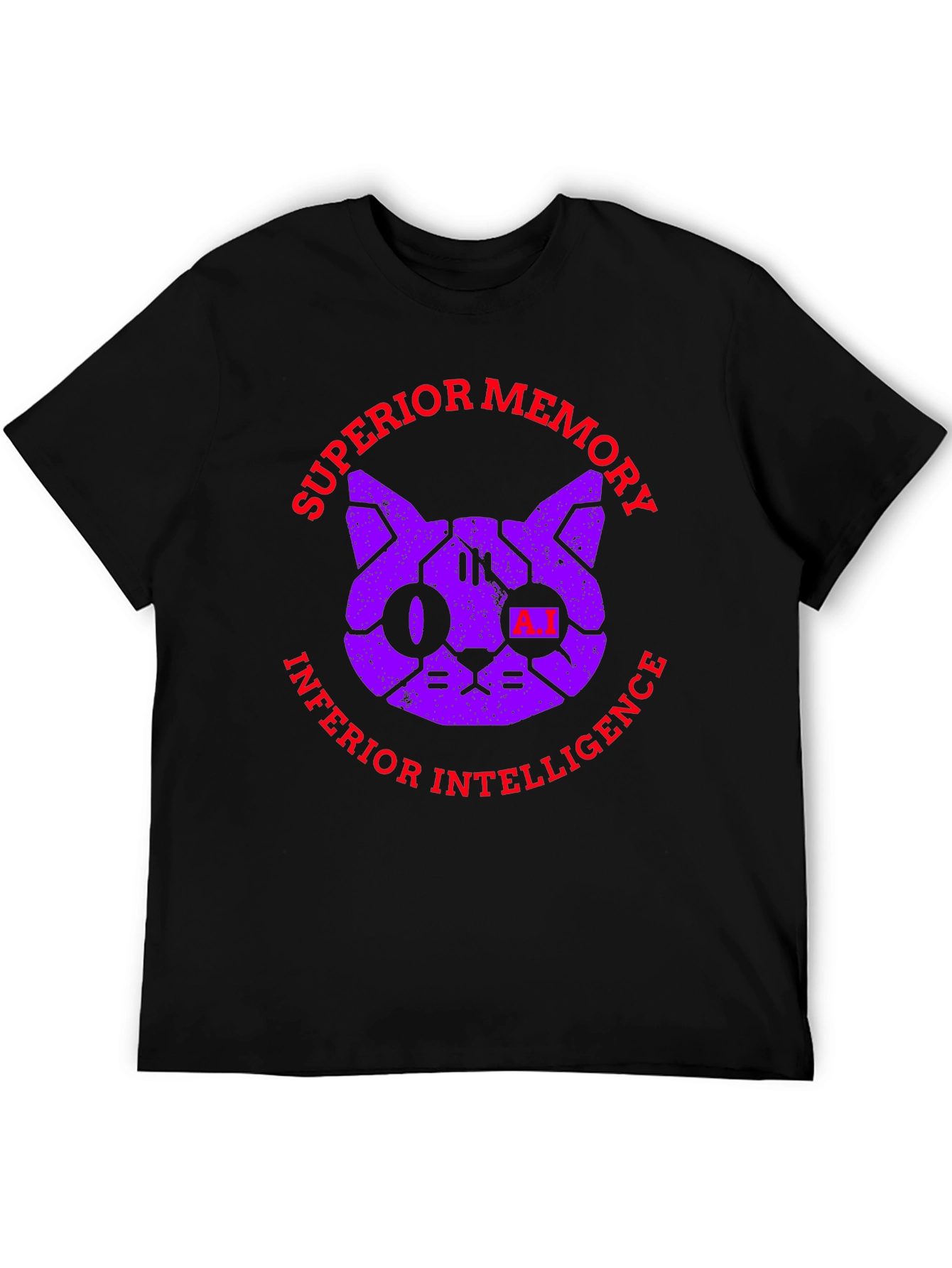 Black Superior Memory, Inferior Intelligence Graphic T-Shirt view 5