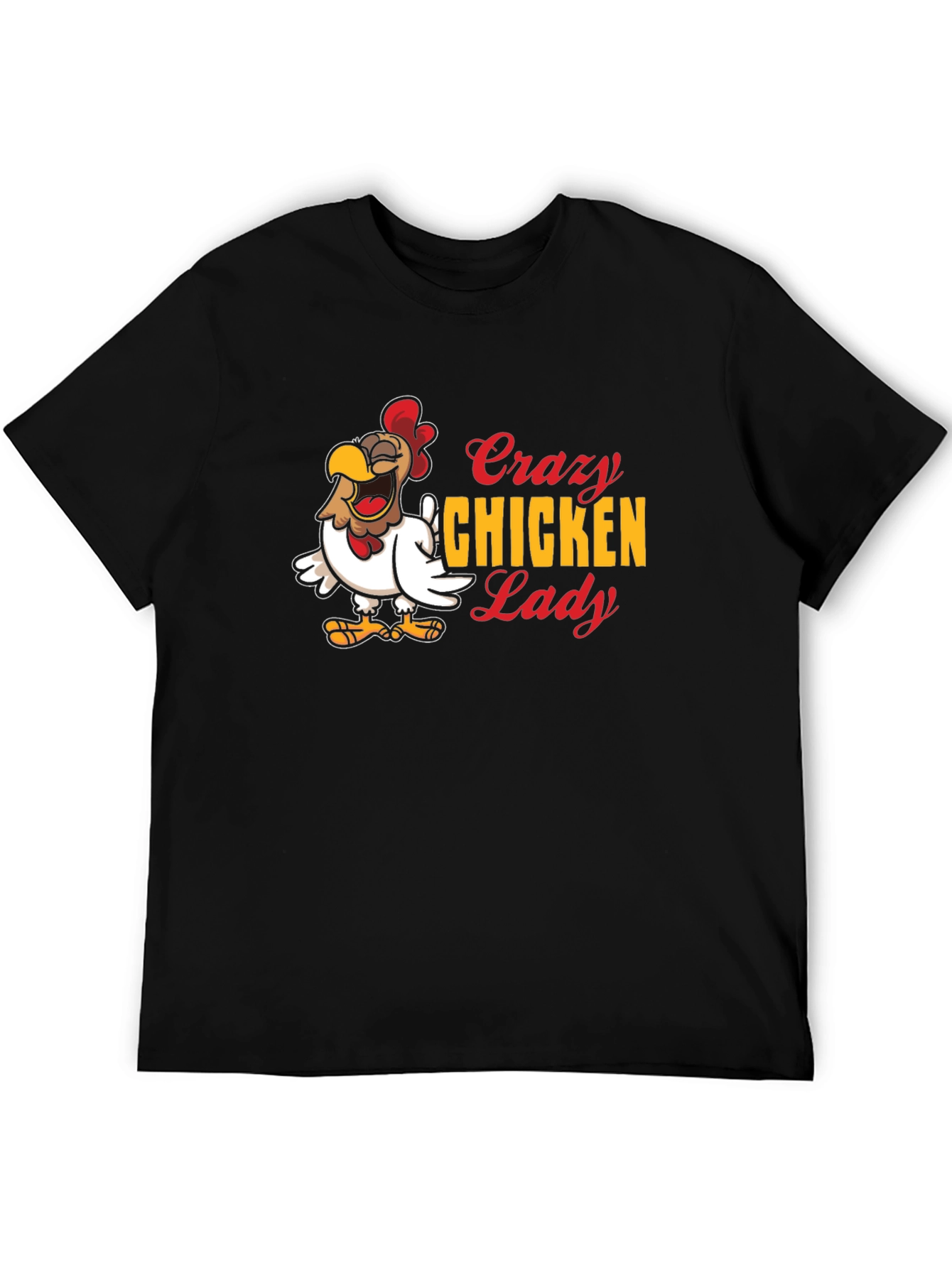 Black Crazy Chicken Lady Graphic Tee - Black view 5