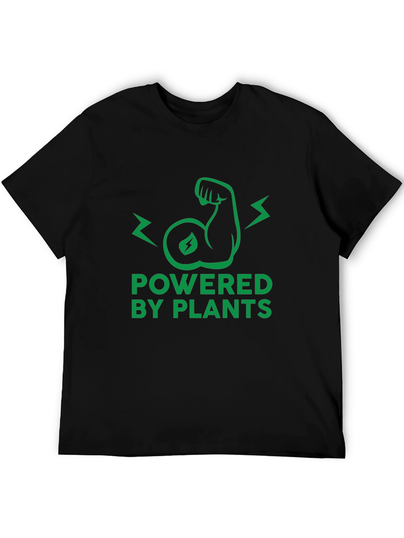Black Powered By Plants Vegan T-Shirt view 5