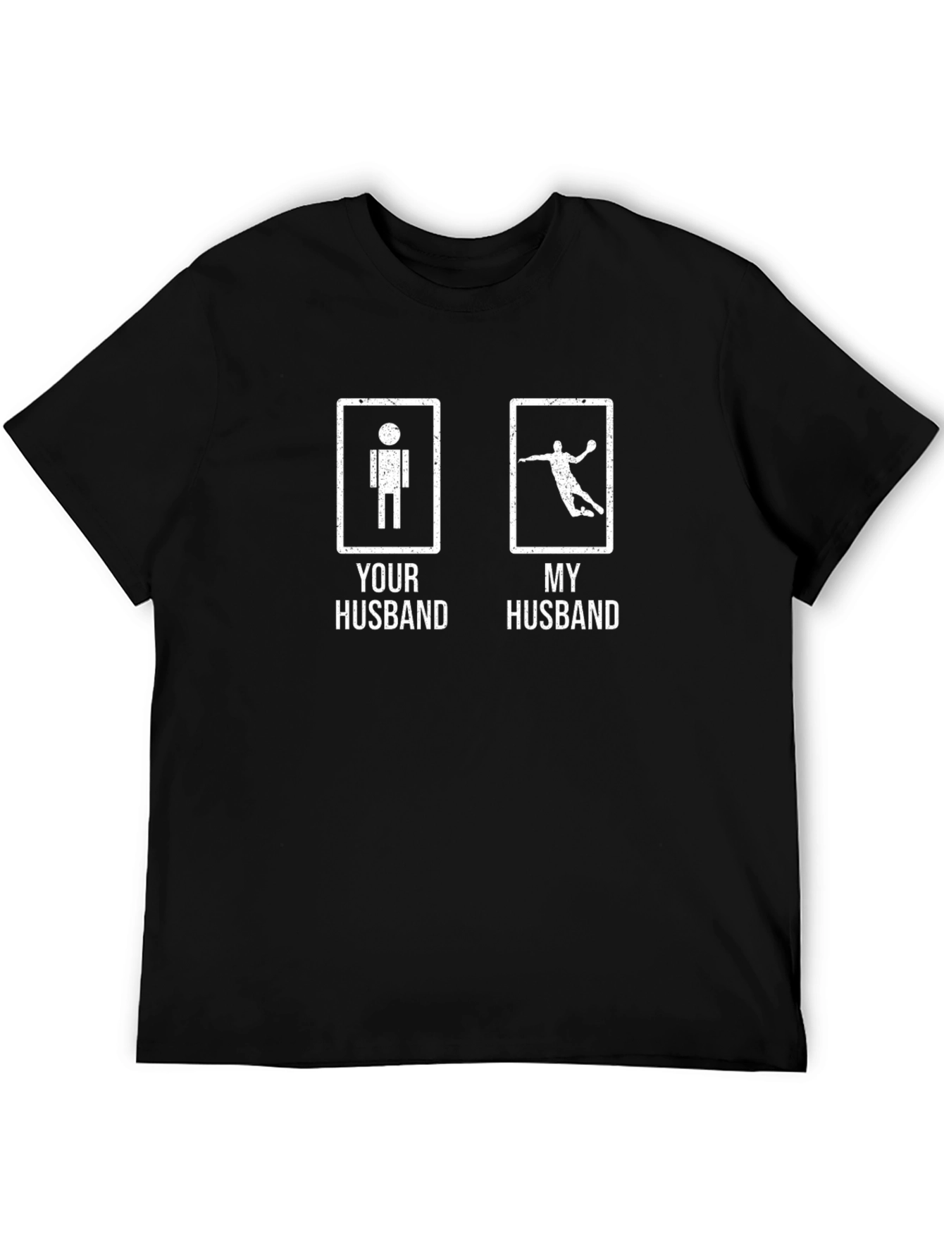 Black Funny Handball Husband Graphic T-Shirt view 5