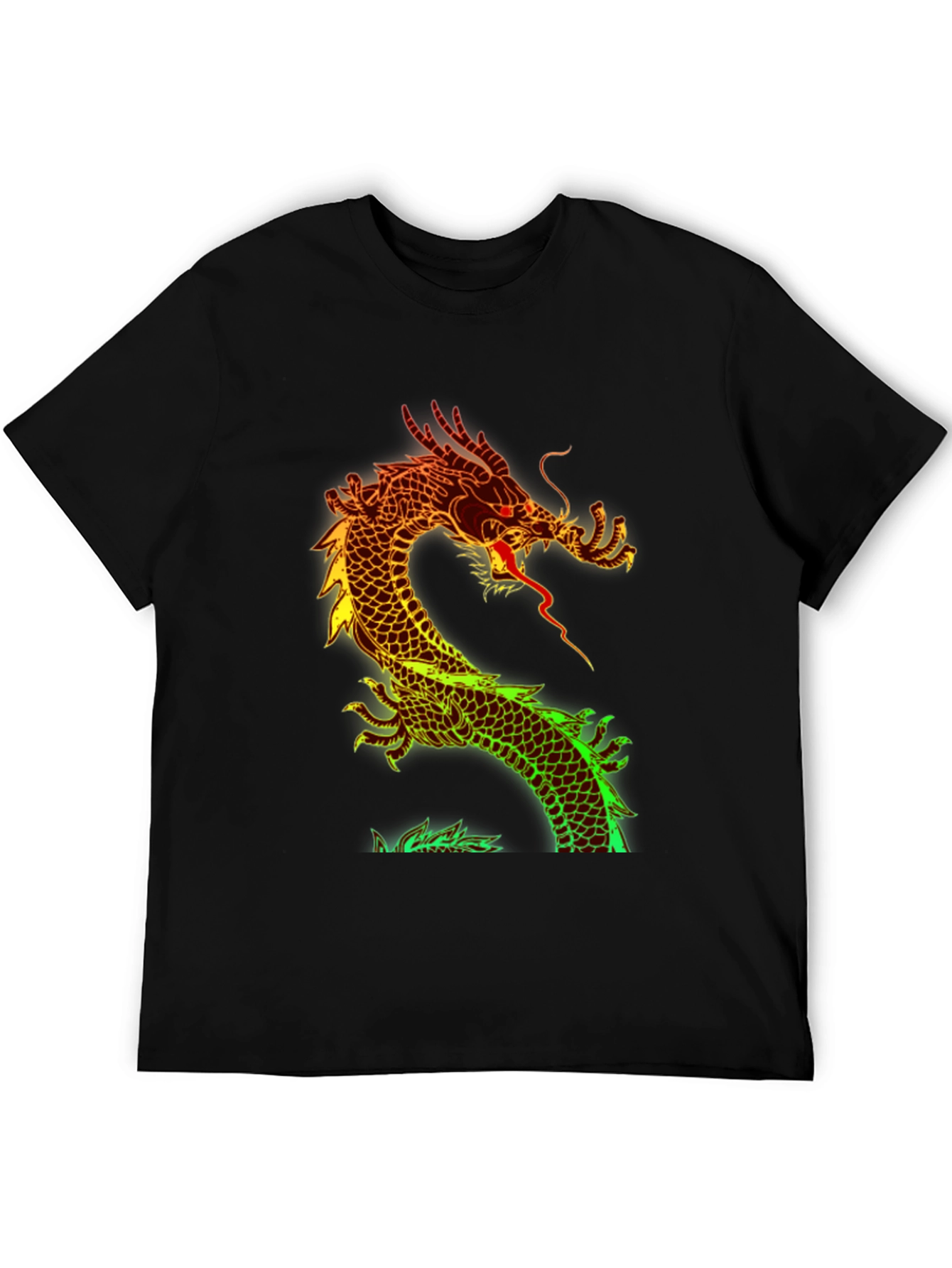 Black Dragon Graphic Print Black T-Shirt view 5