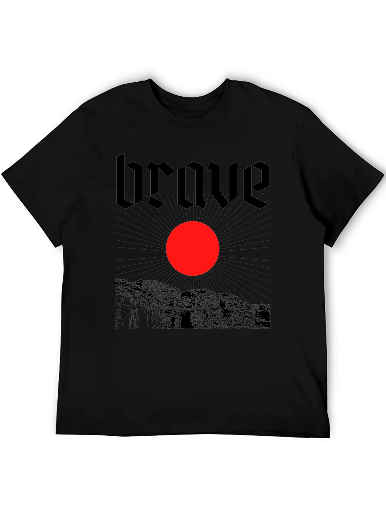 Black Brave Graphic Tee - Black Cotton T-Shirt view 5
