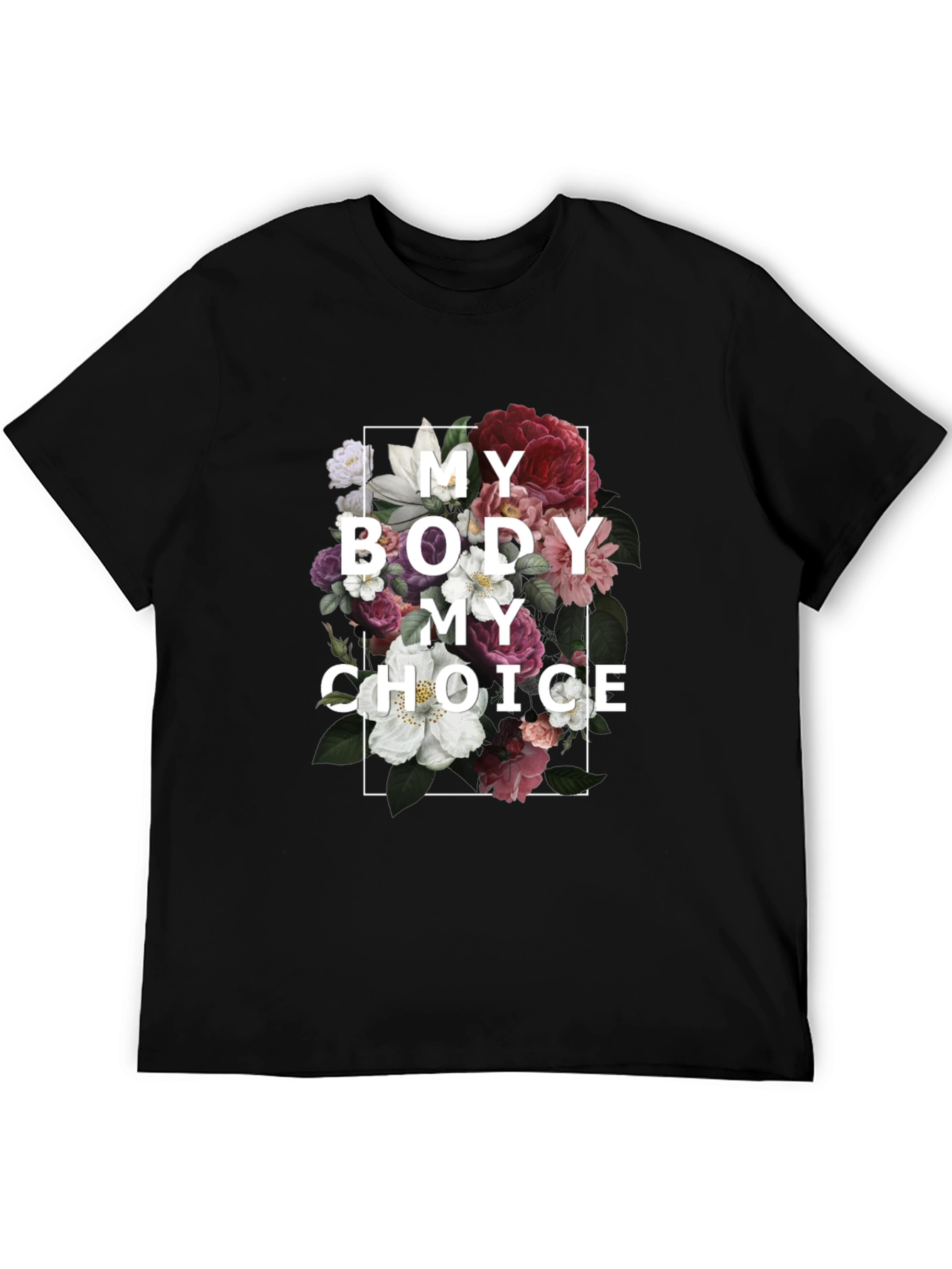 Black Floral My Body My Choice T-Shirt view 5