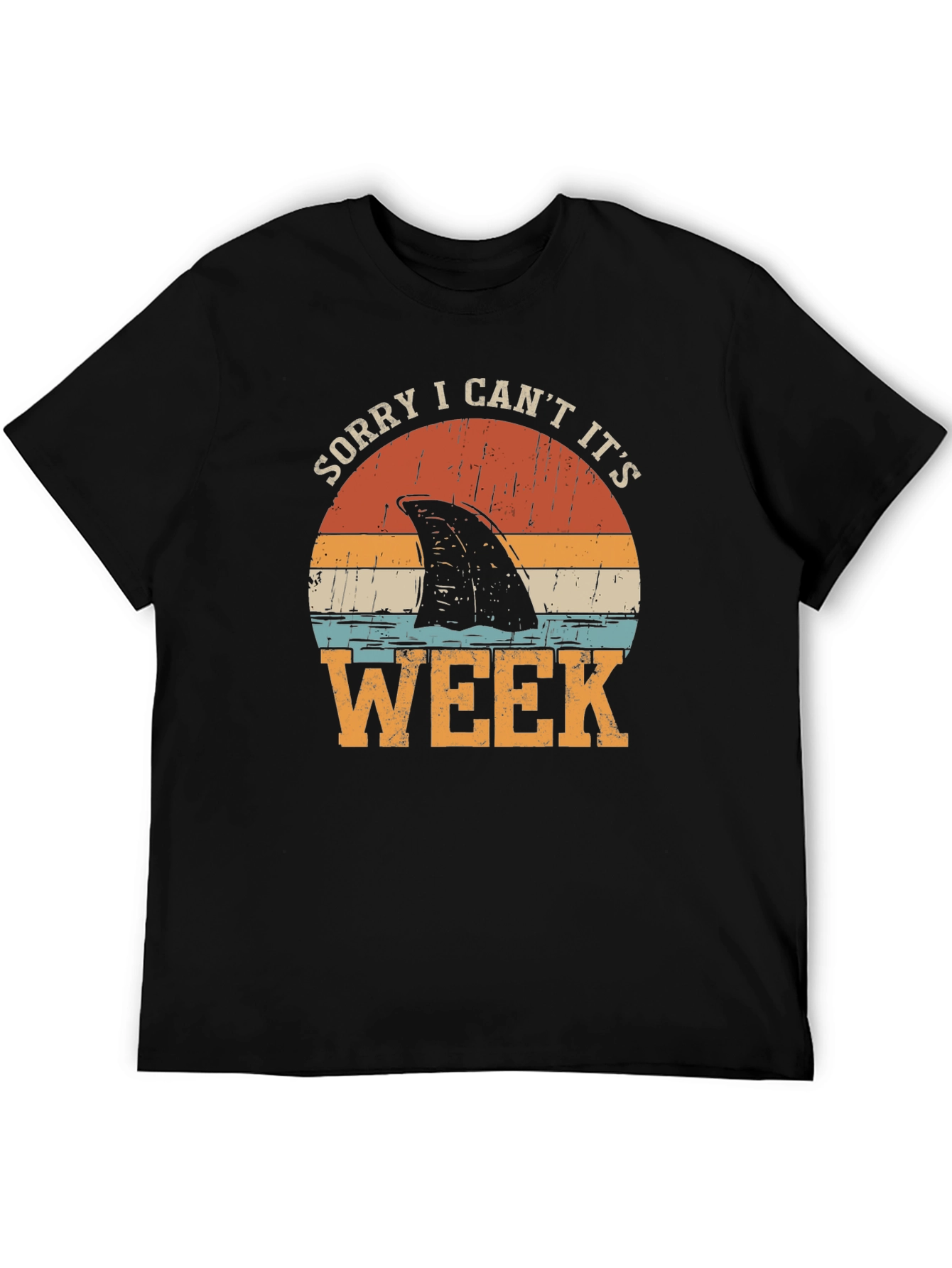 Black Sorry I Can't It's Shark Week Graphic Tee view 5