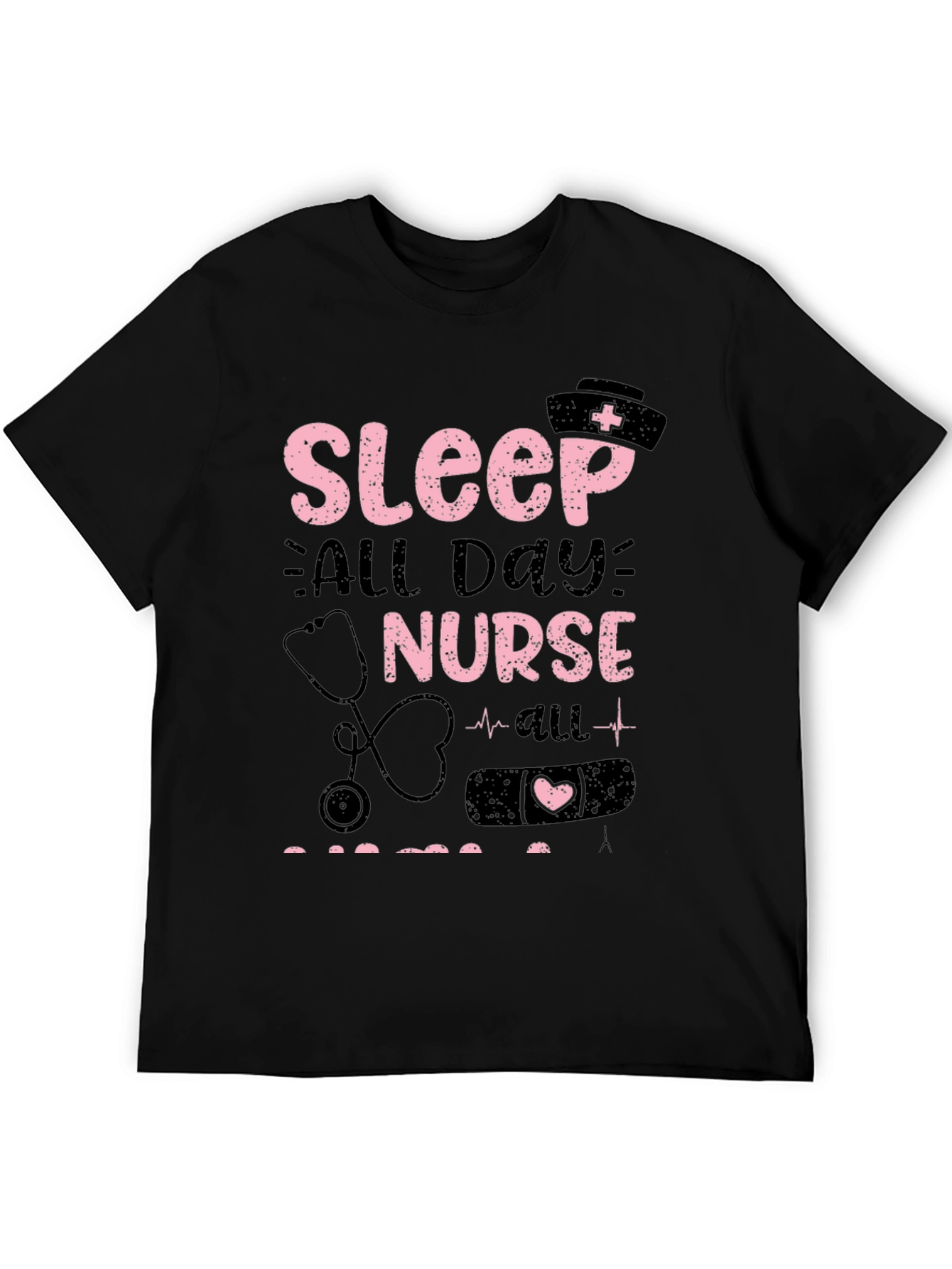Black Sleep All Day Nurse T-Shirt view 5