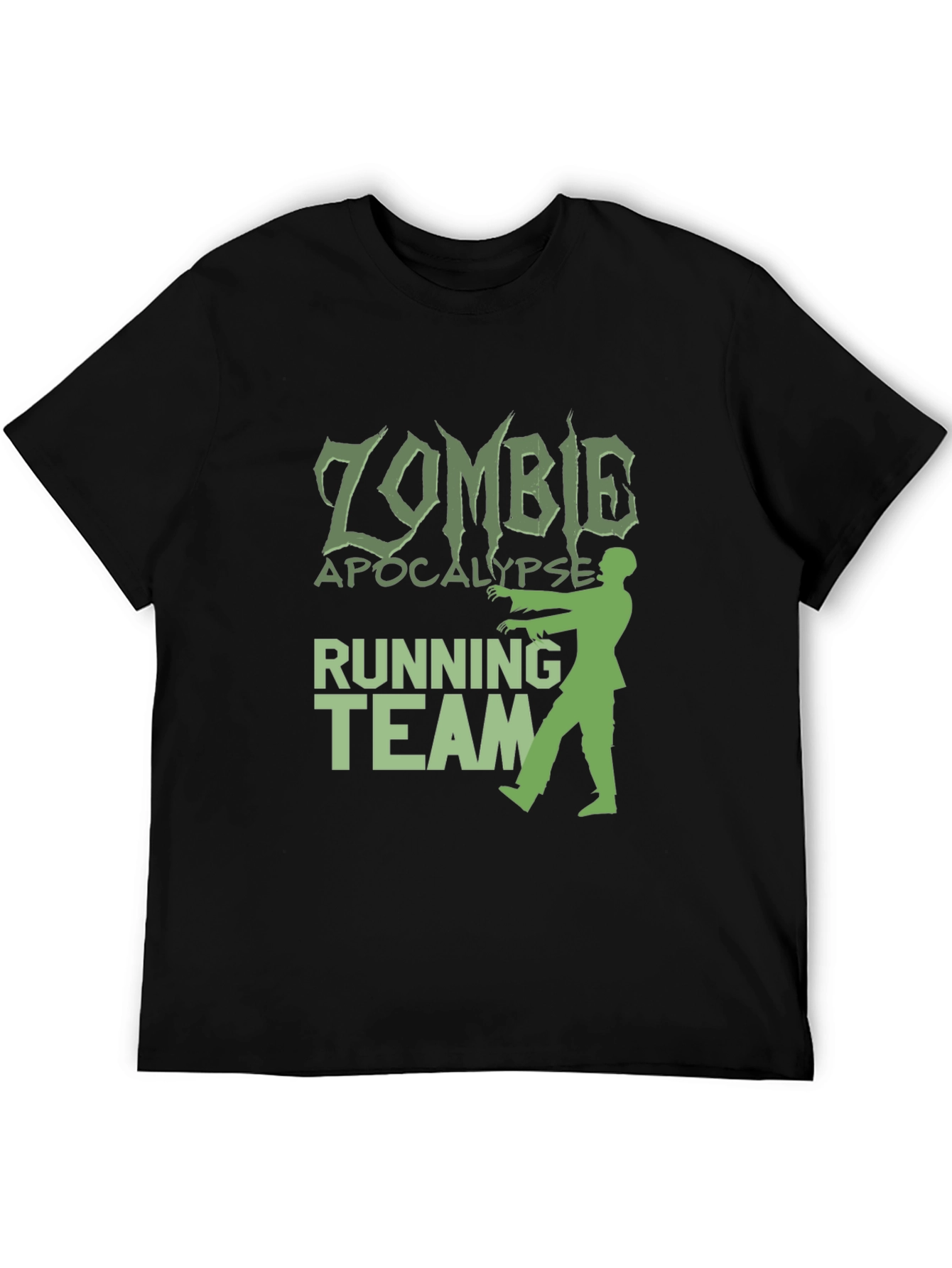 Black Zombie Apocalypse Running Team Graphic T-Shirt view 5