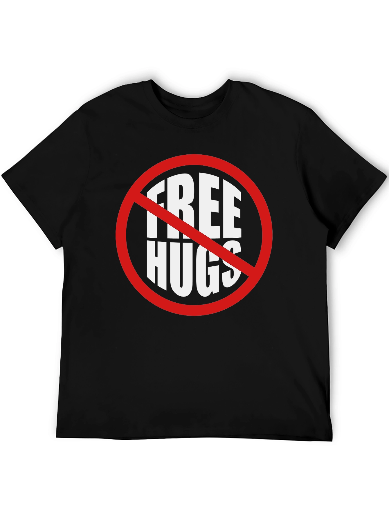 Black No Free Hugs Graphic Tee - Sarcastic Humor Shirt view 5